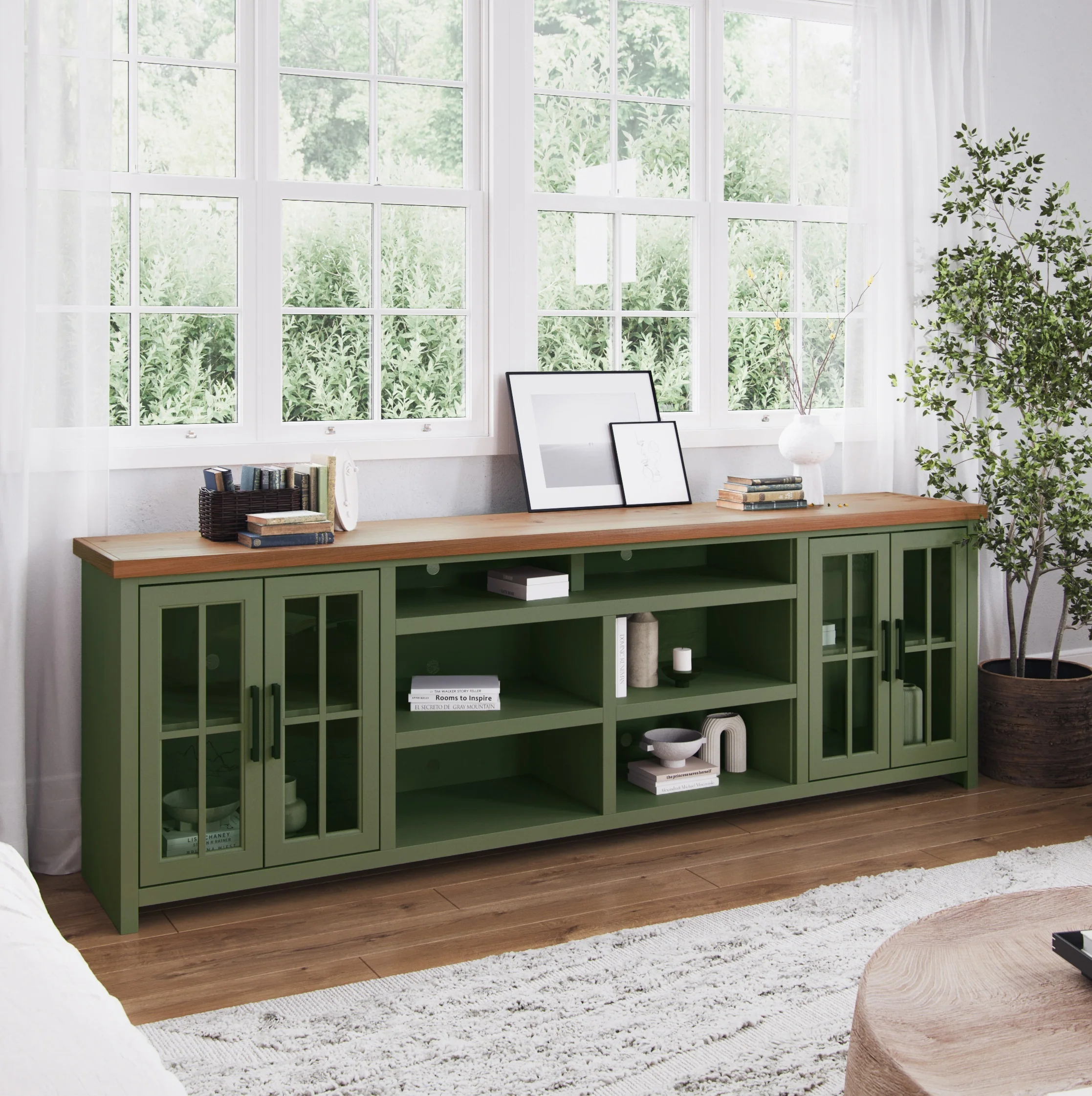 96 inch TV Stand Console