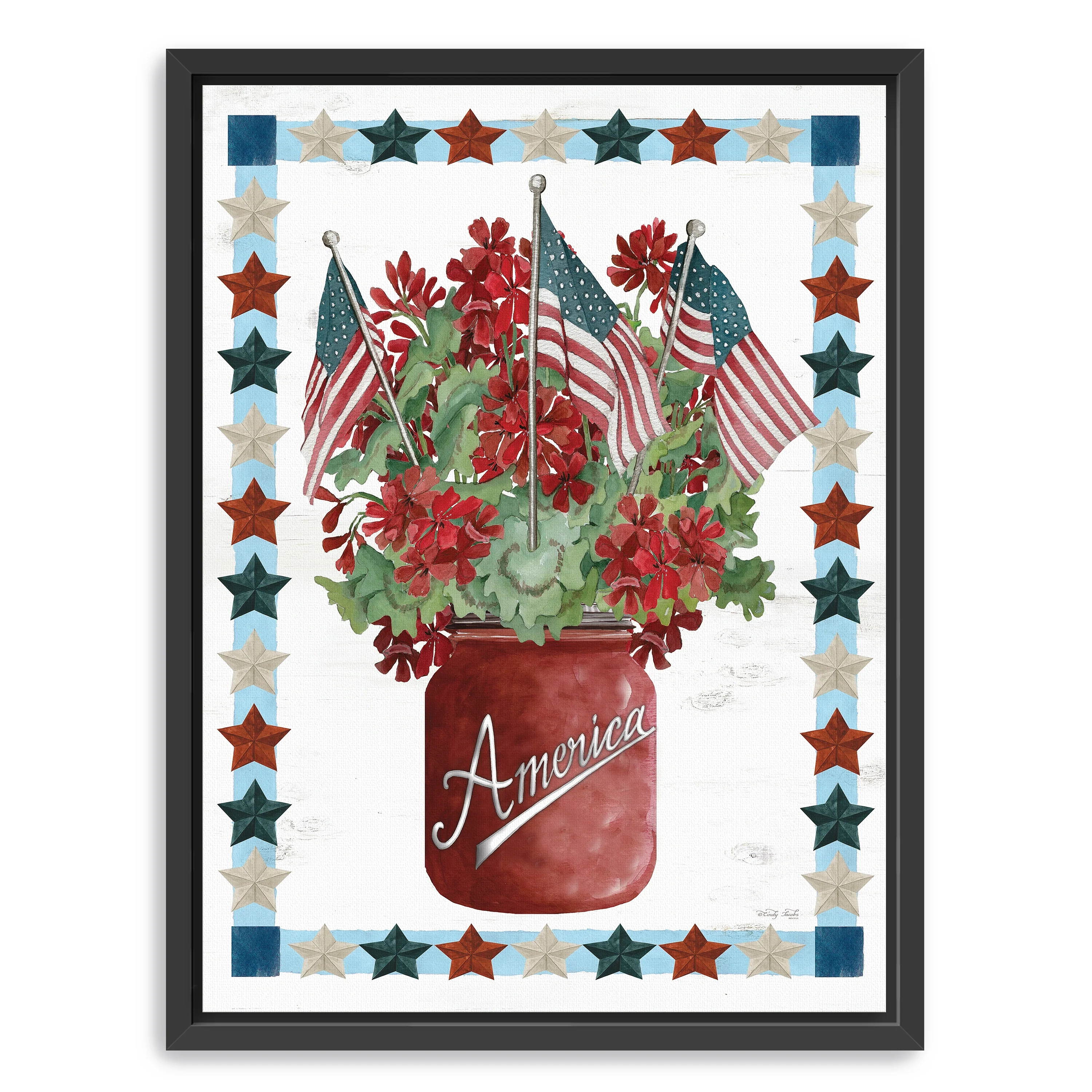 Patriotic Flowers Canvas Giclee