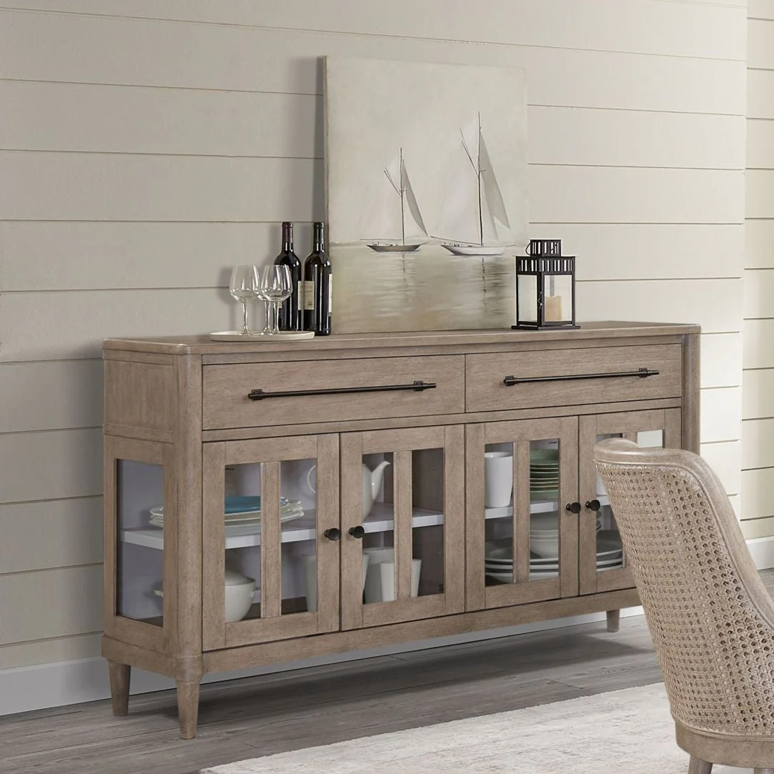 Buffet with Glass Cabinet Doors