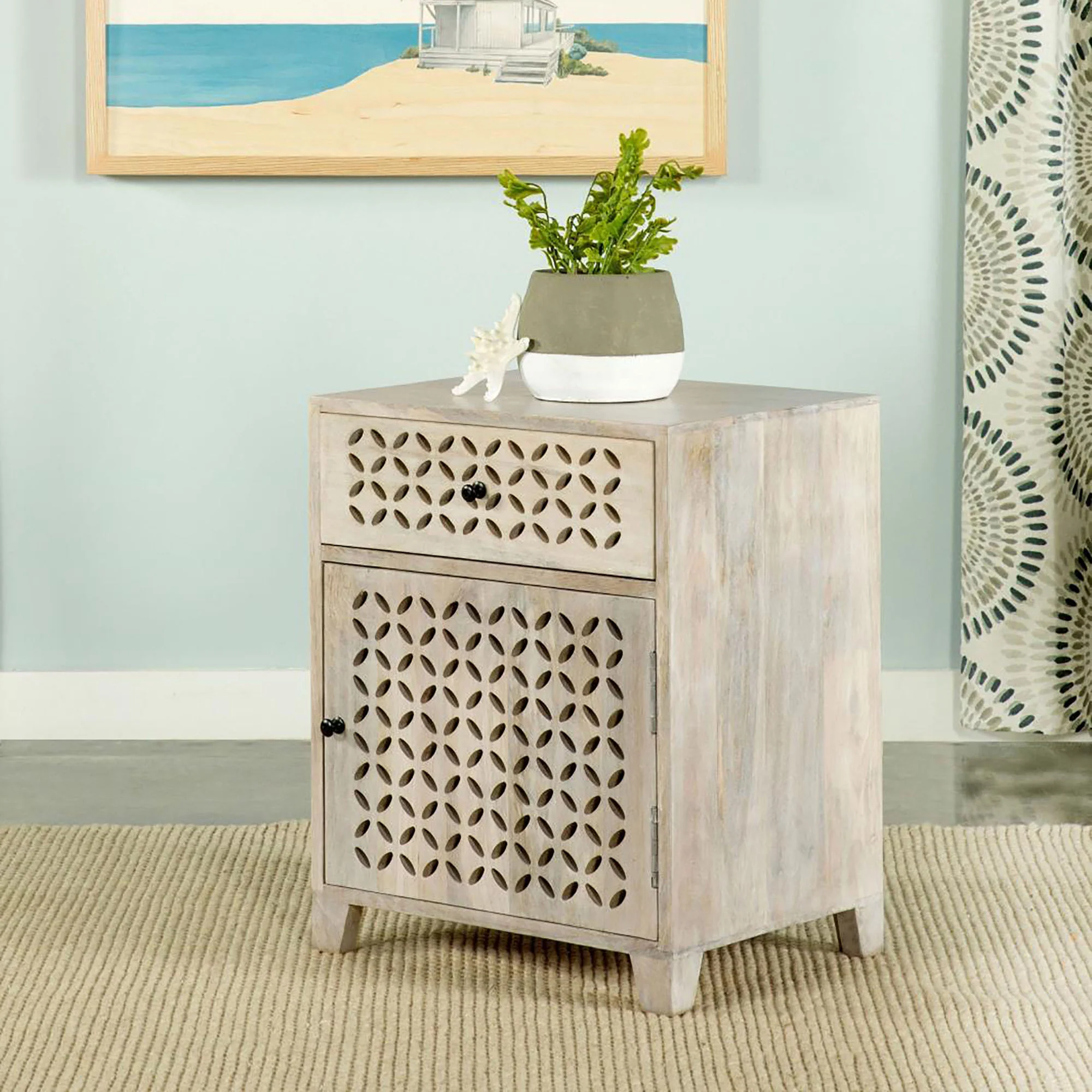 White Washed Accent Cabinet