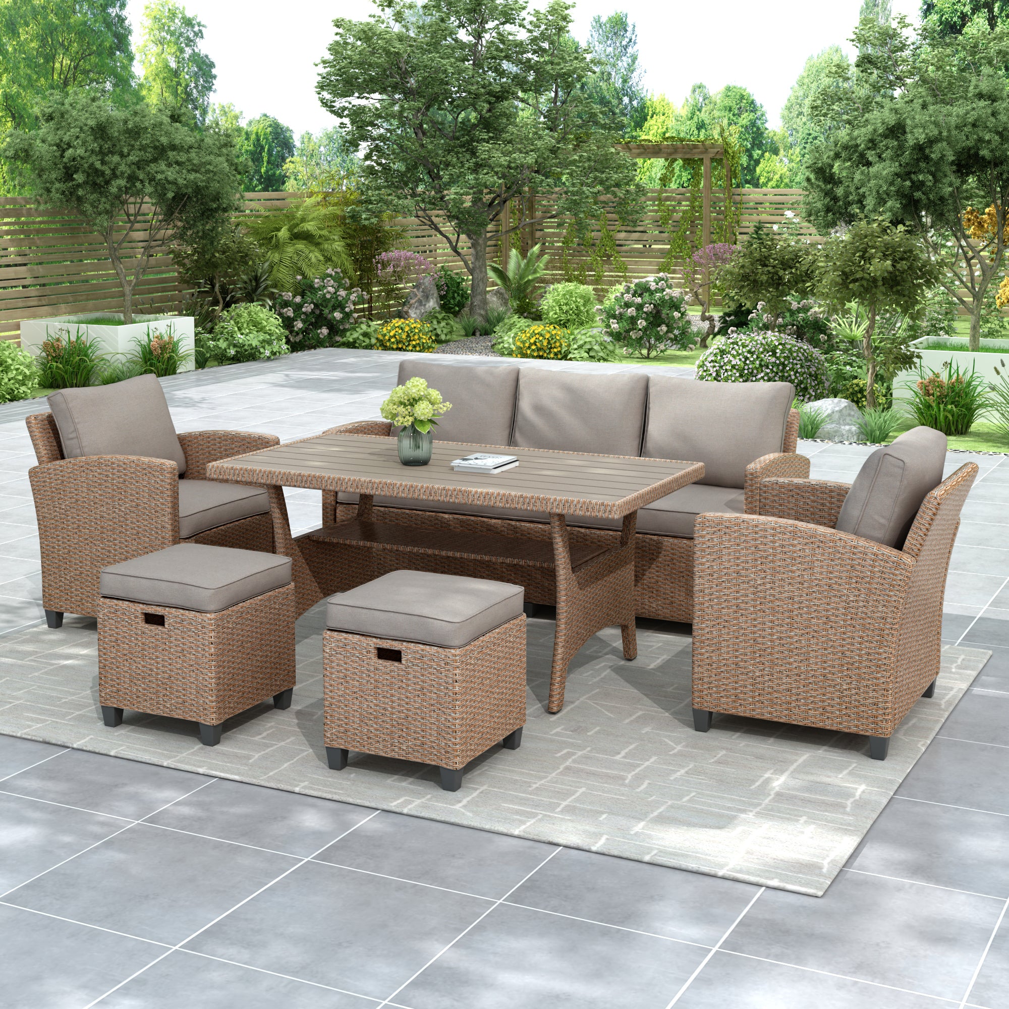 6-Piece Wicker Outdoor Set
