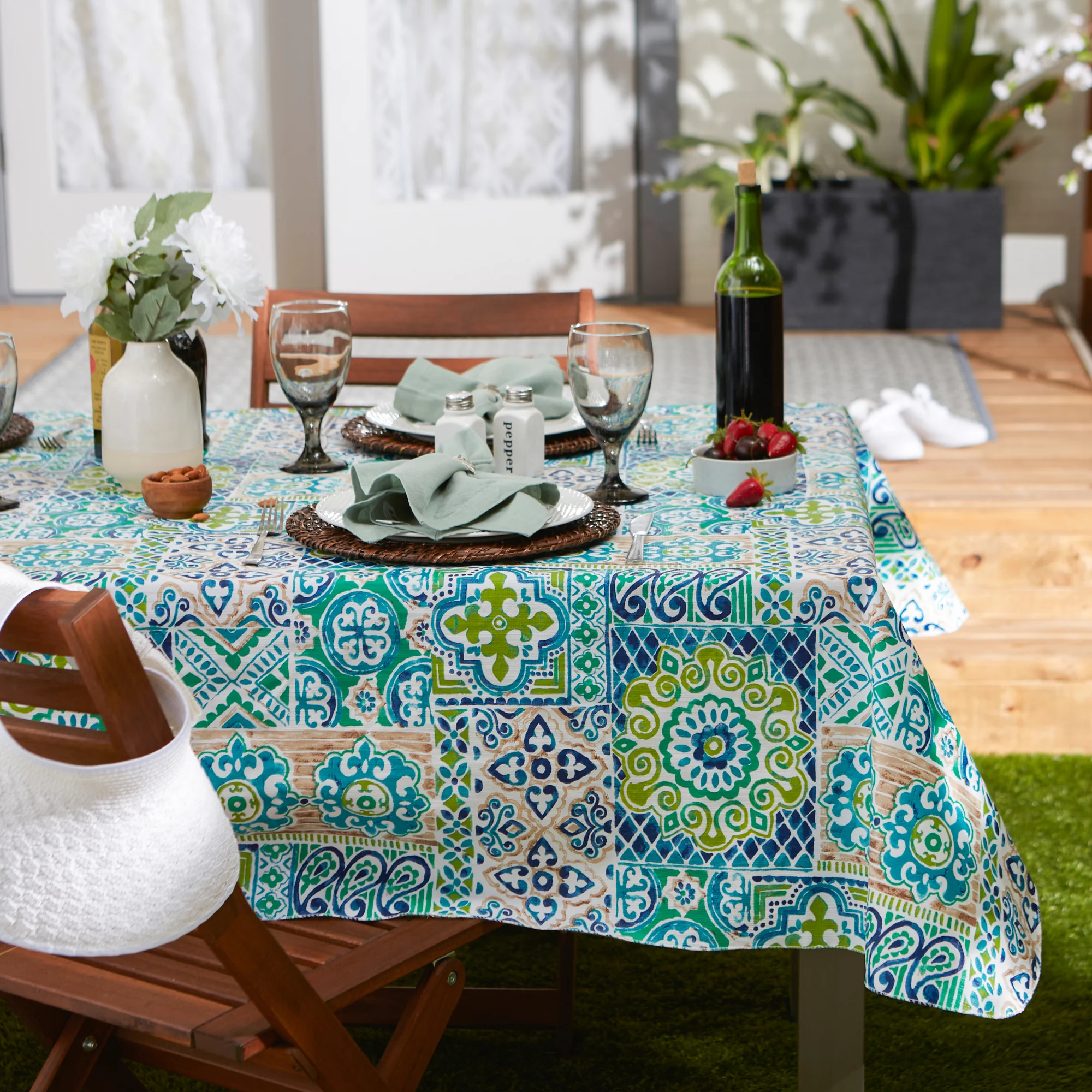 Spn Tile Vinyl Tablecloth