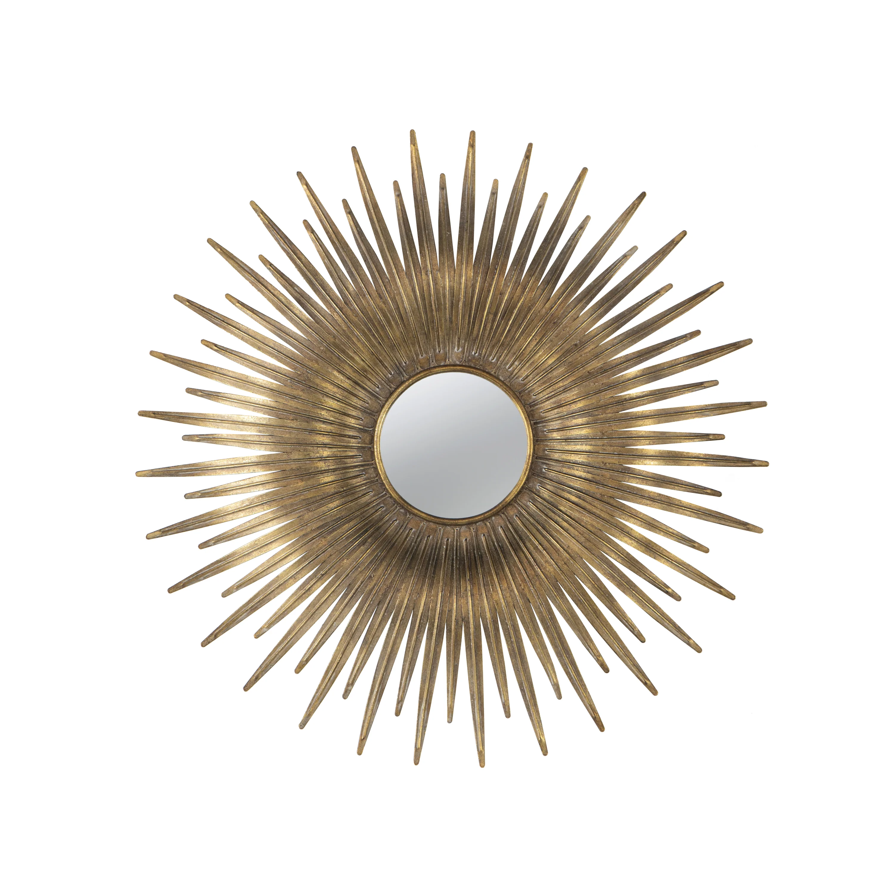 28.3' in Retro Design Gold Sunburst Metal Wall Mirror Decorative Mirror