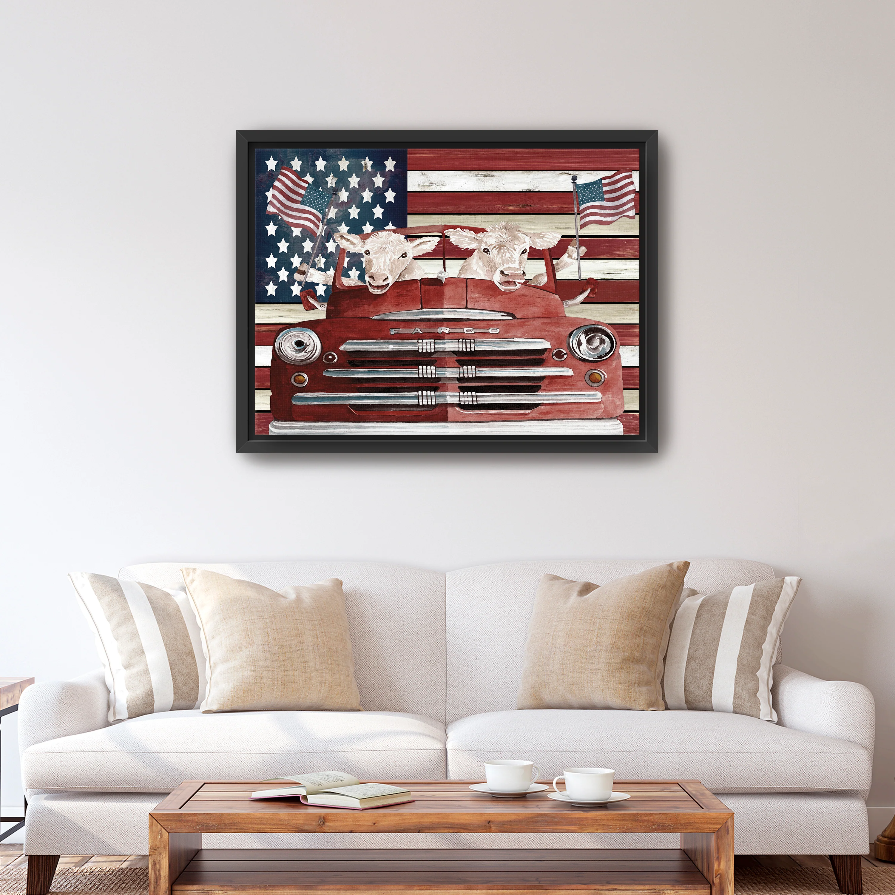 Patriotic Cows Canvas Giclee