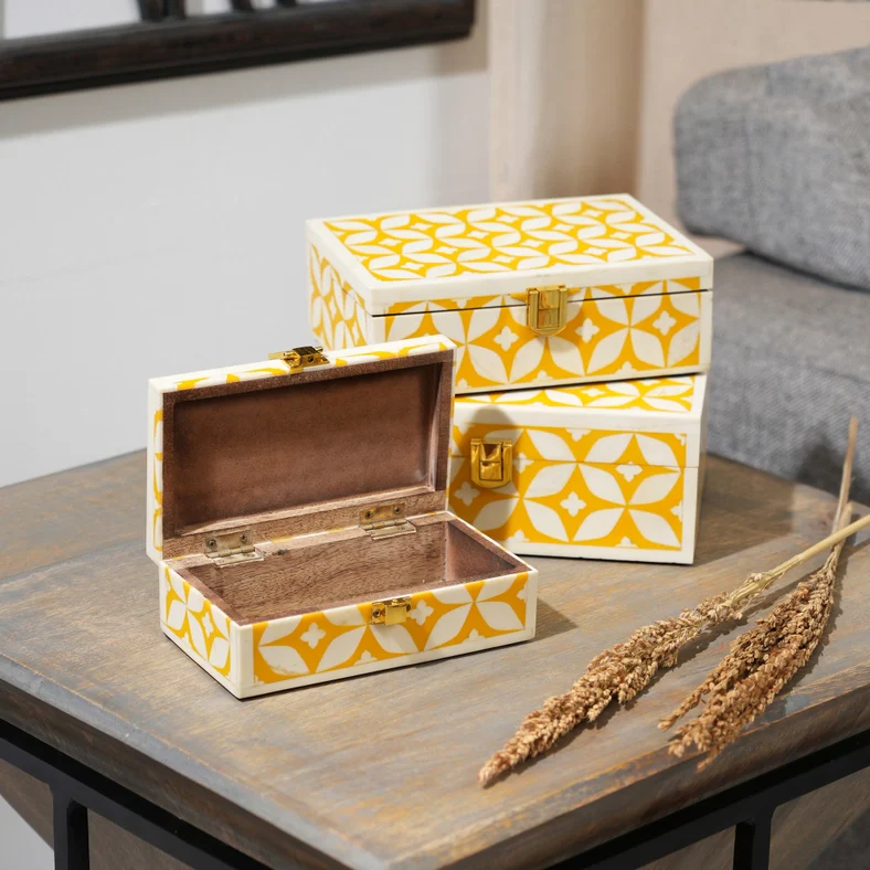 Gaynor Yellow Geometric Box