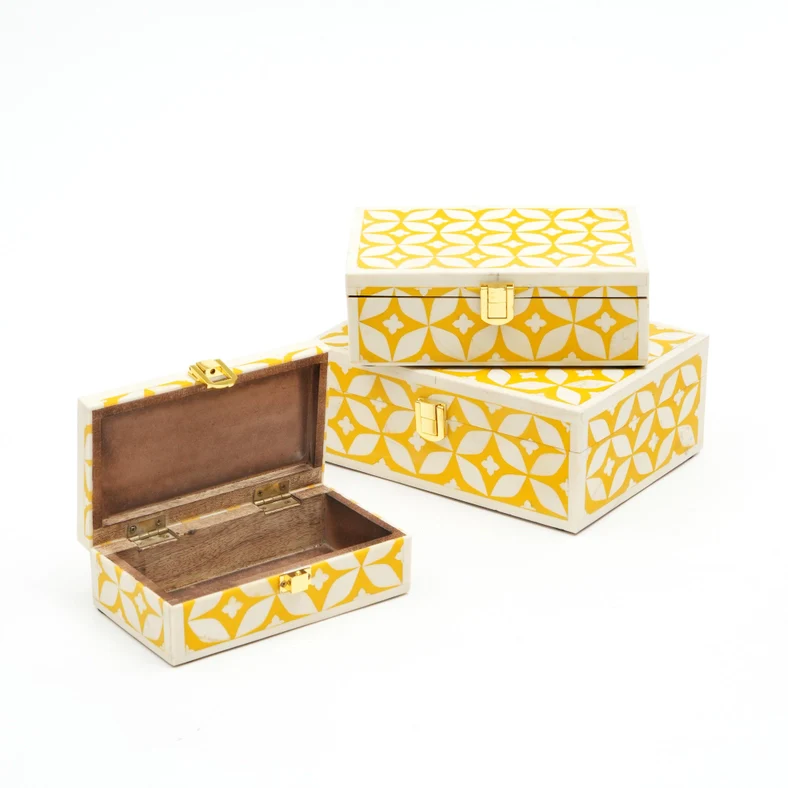 Gaynor Yellow Geometric Box