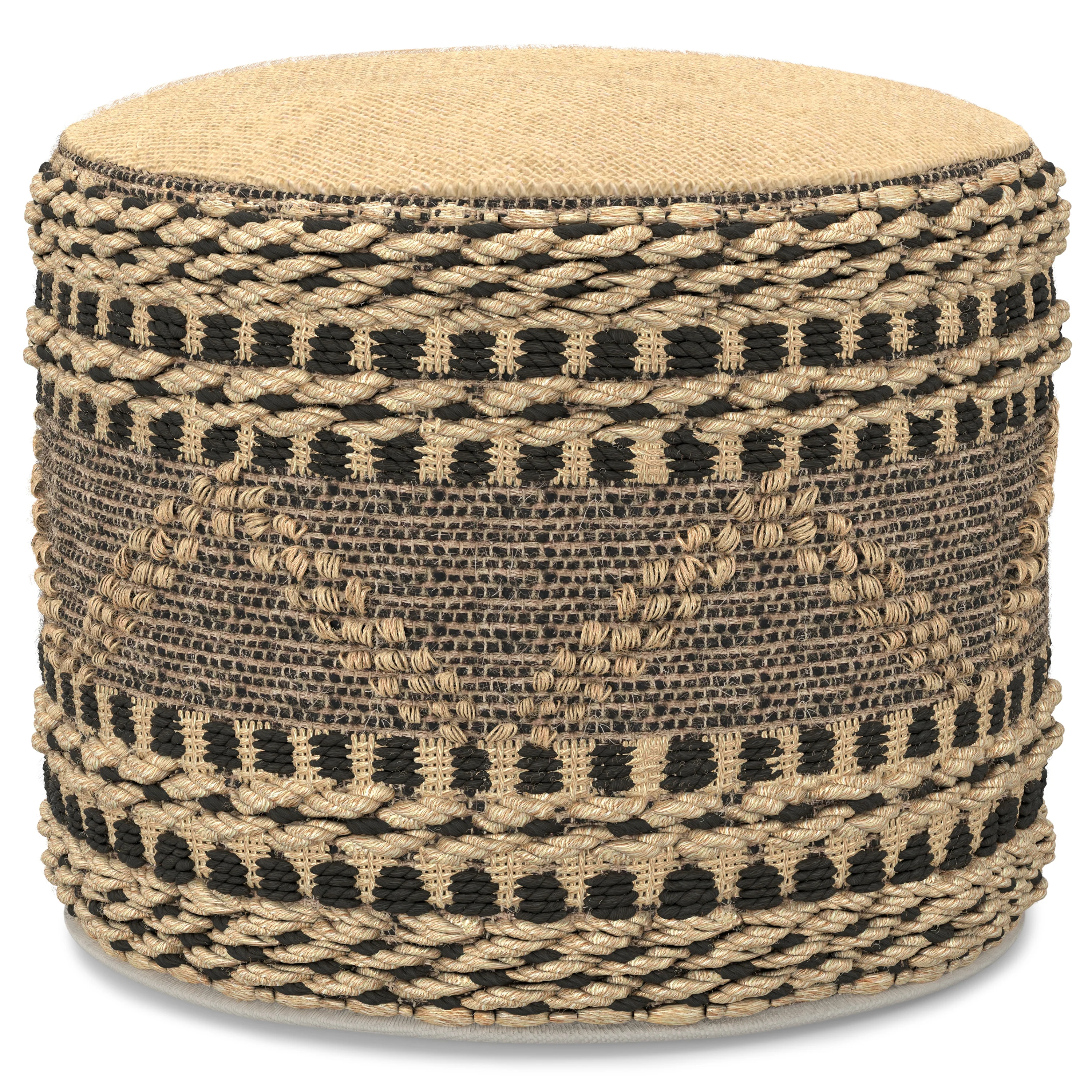 Stella Round Woven Pouf