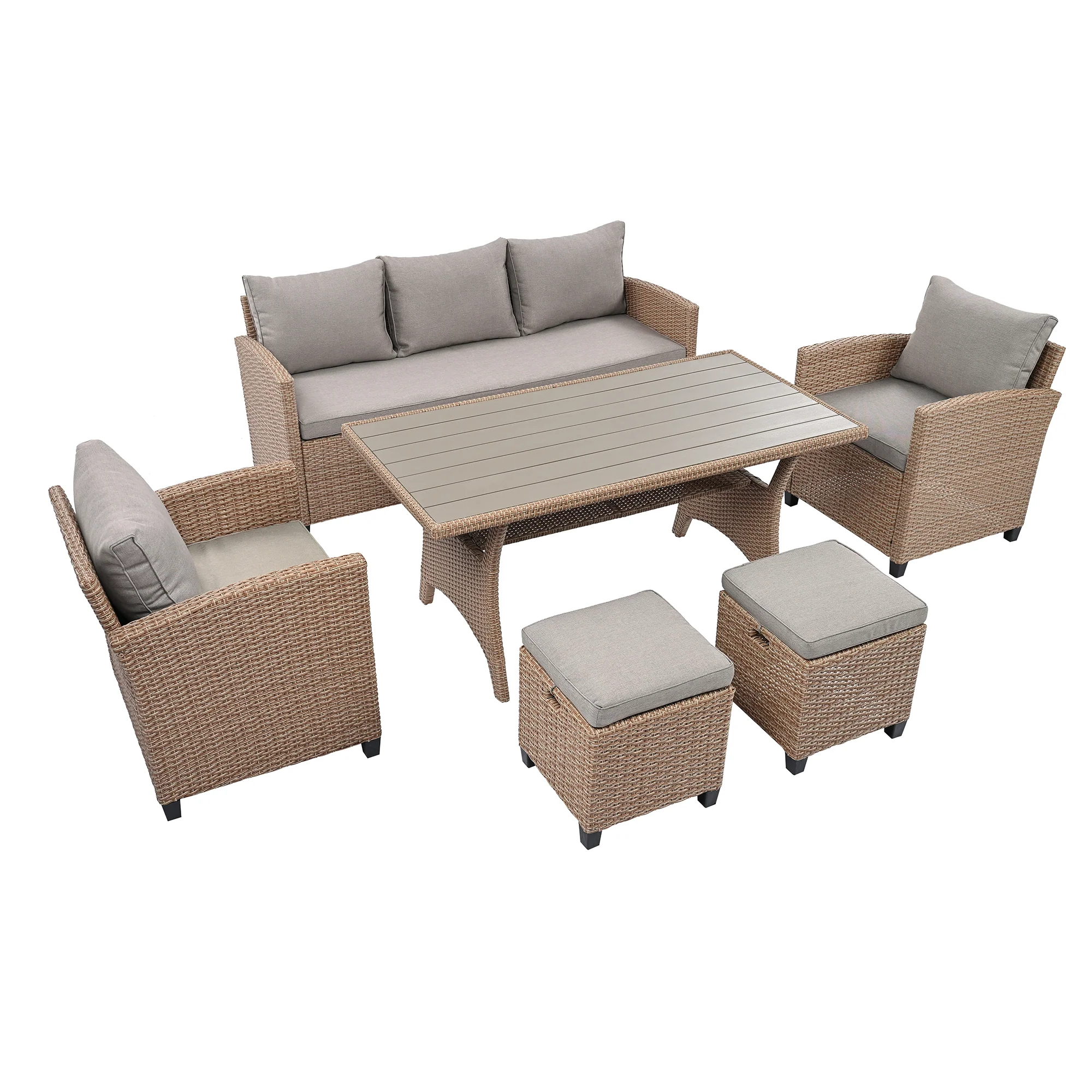 6-Piece Wicker Outdoor Set