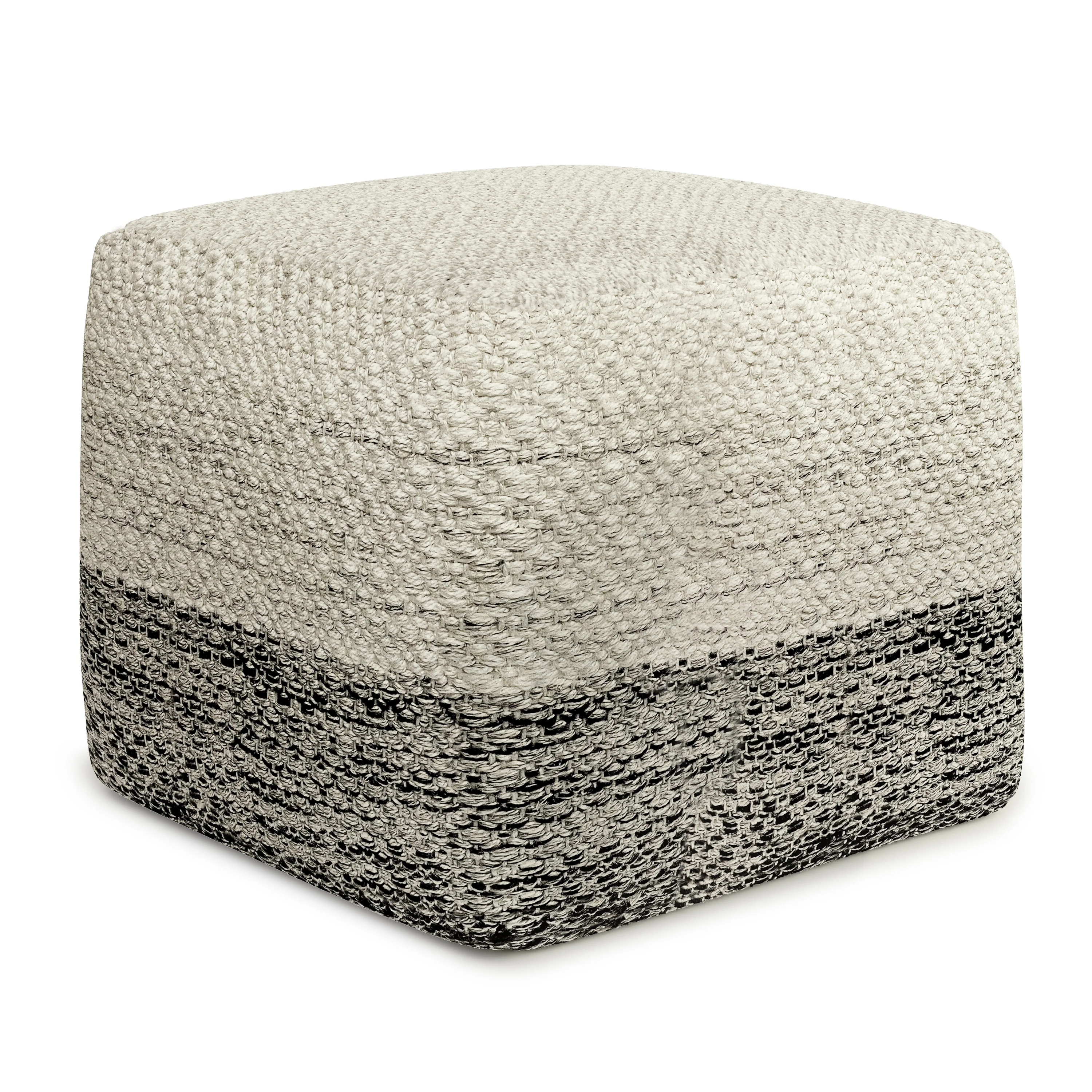Macie Square Woven Outdoor Pouf
