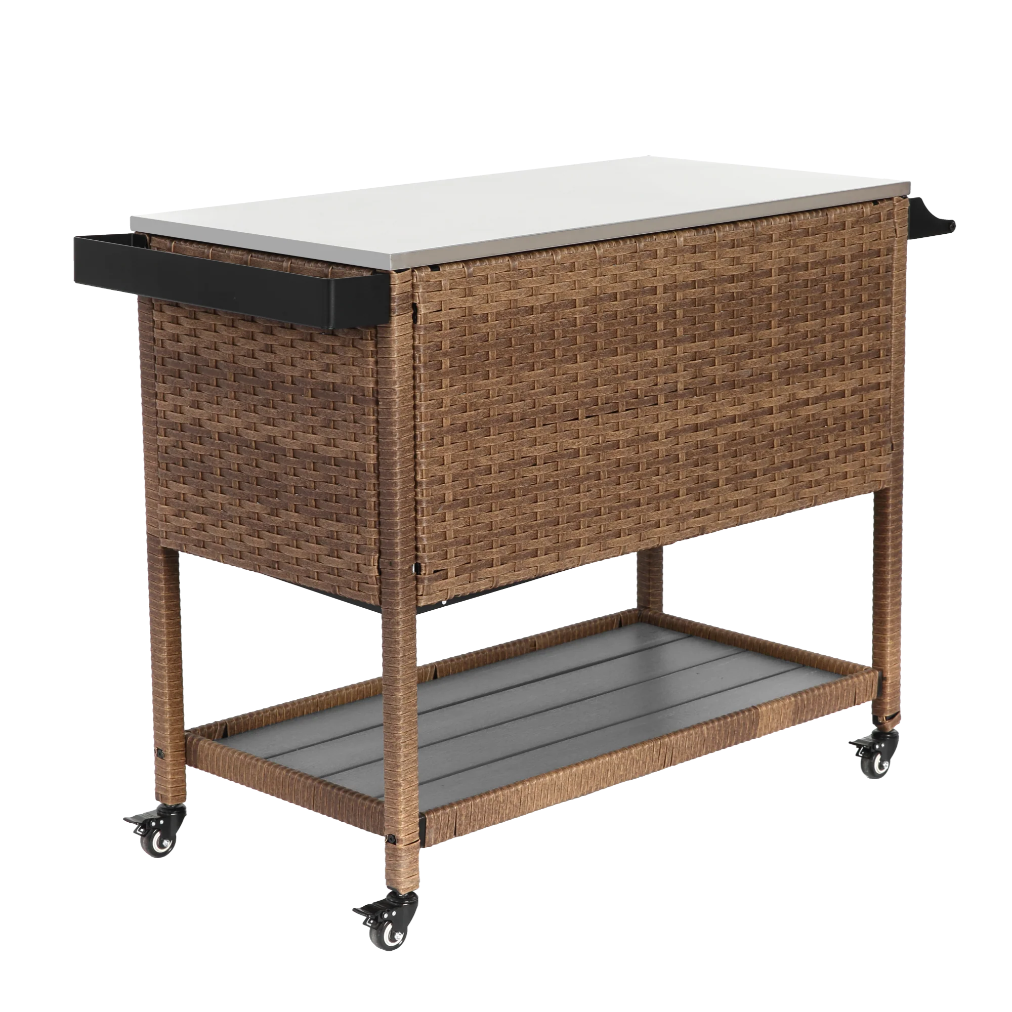 Outdoor Wicker Bar Cart