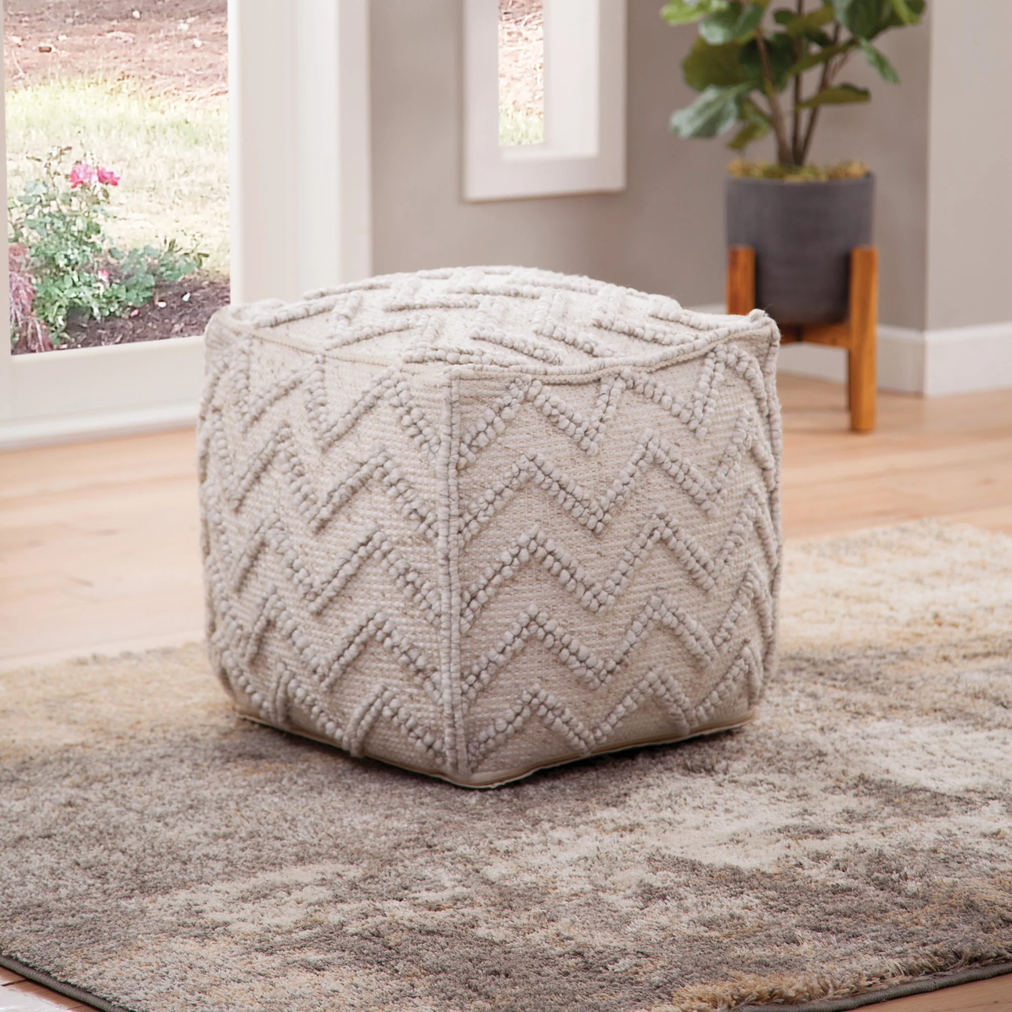 Kenzari Handwoven Pouf