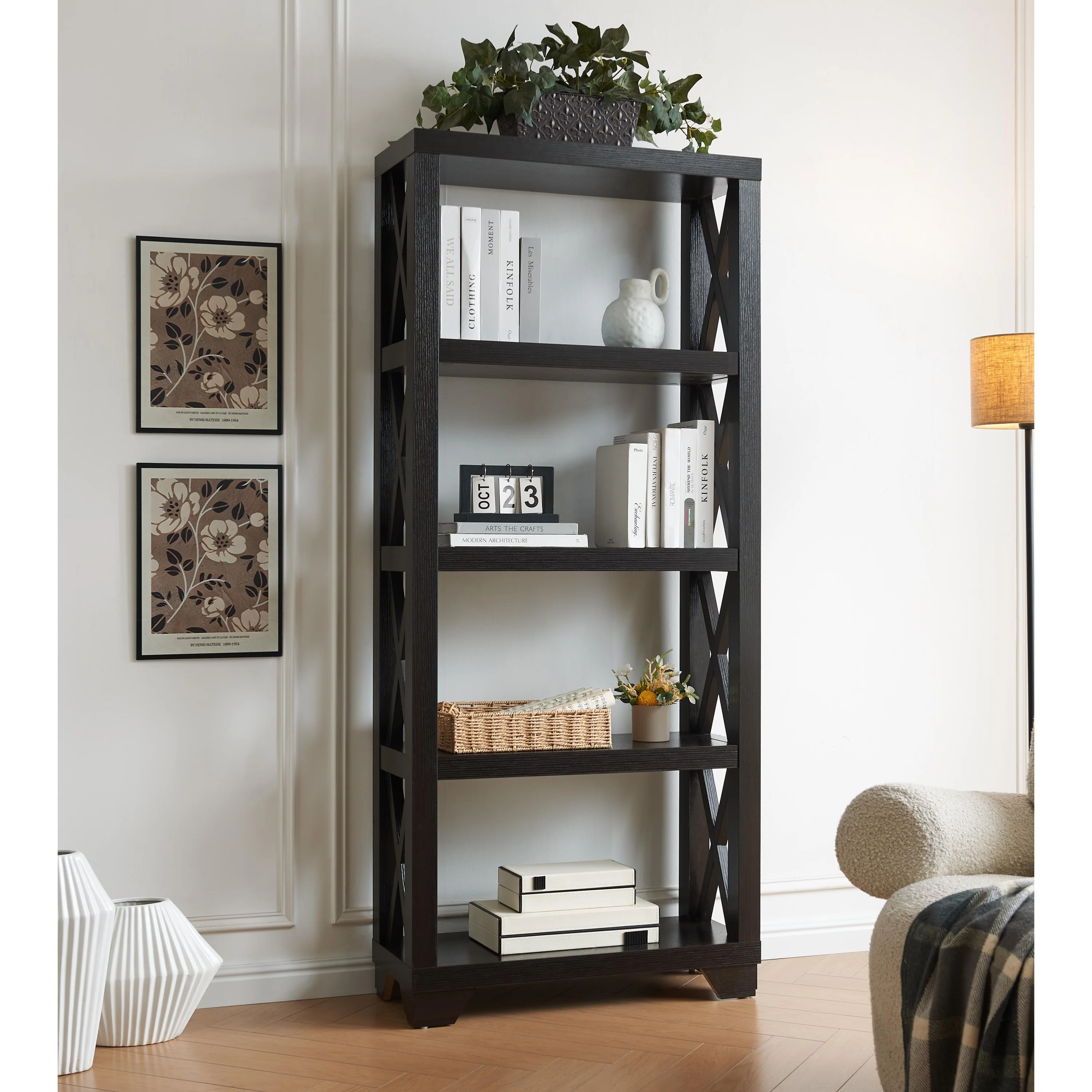 Modern X-Frame Bookcase