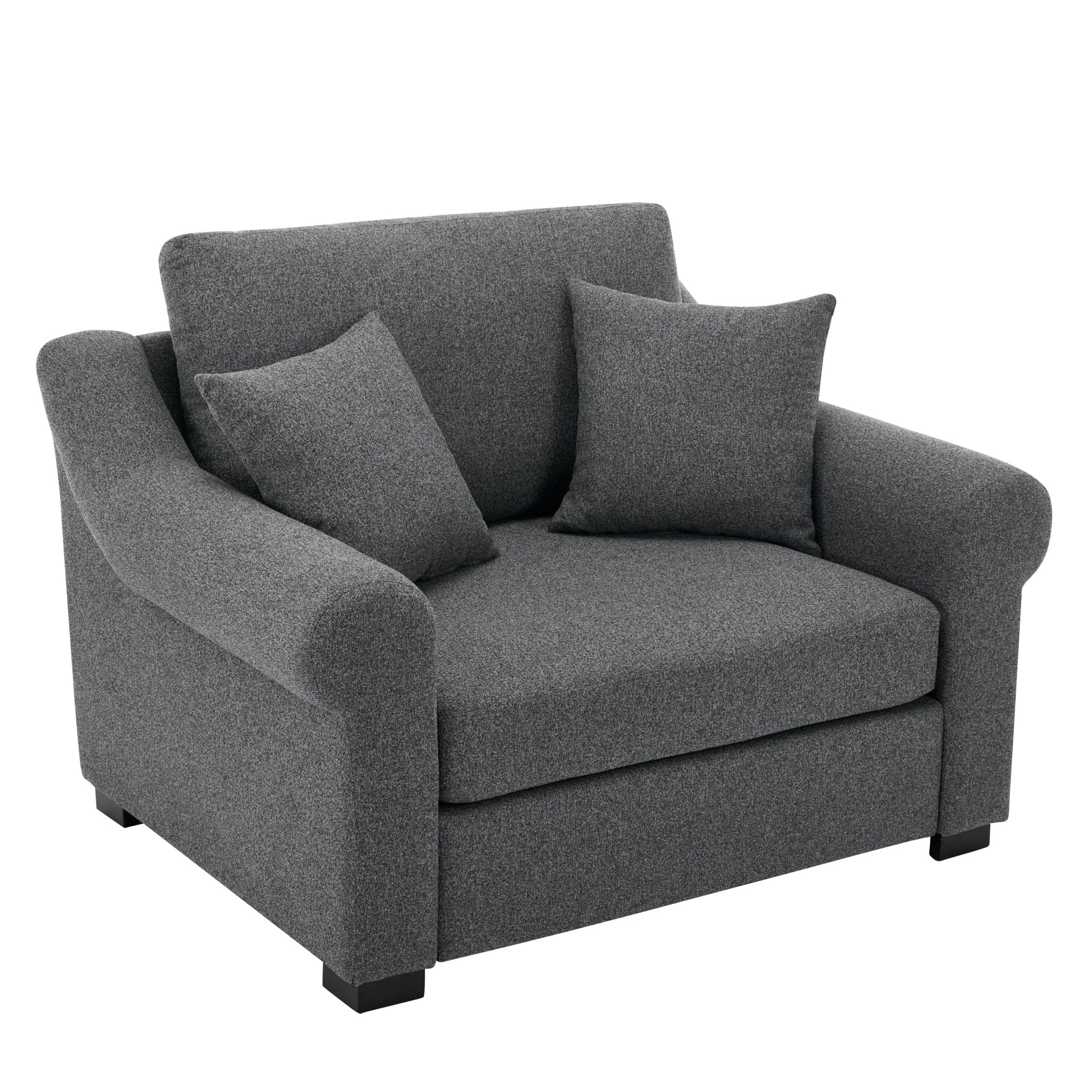 Elicited Upholstered Arm Chair with Wide Armrests and Removable Cushion