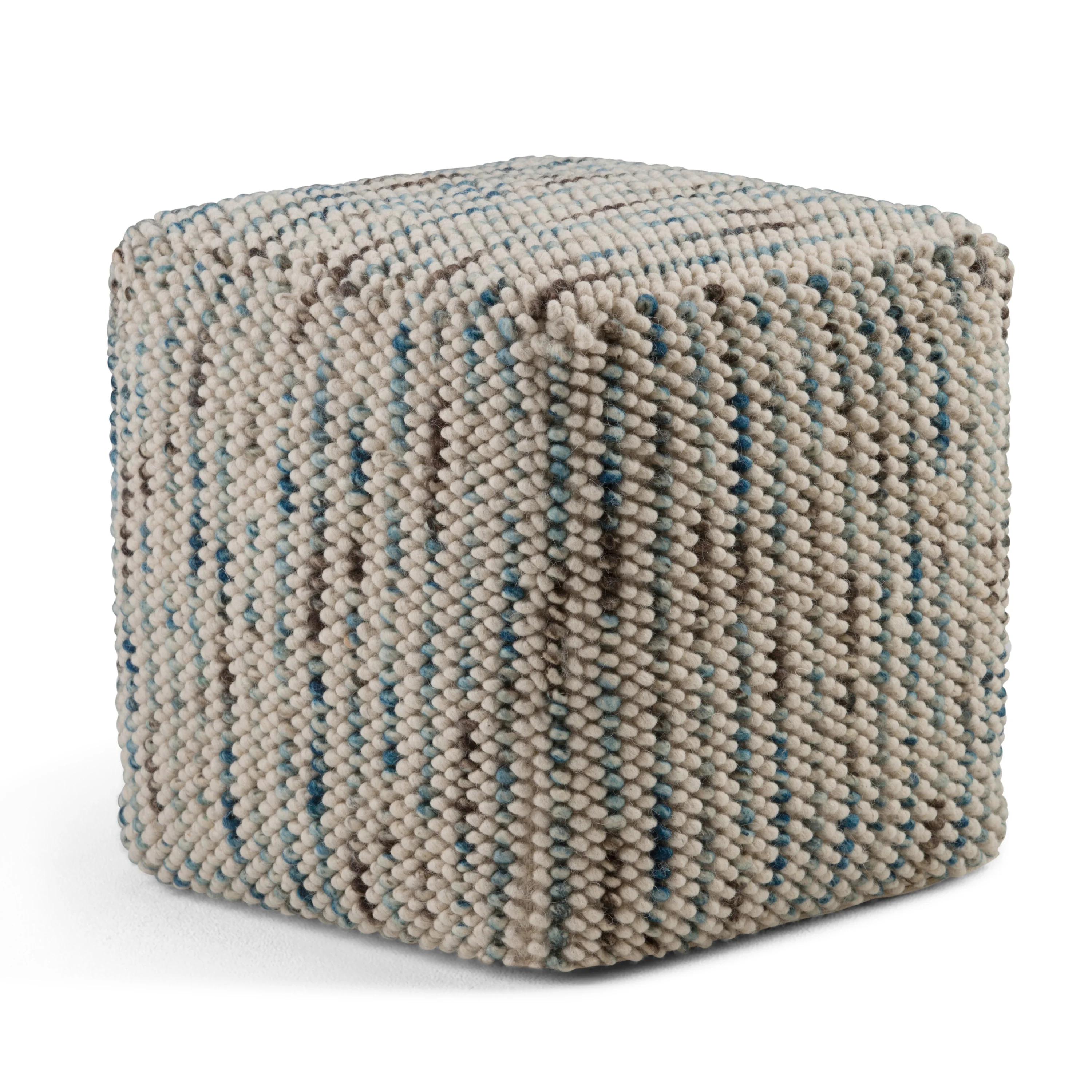 Zoey Woven Cube Pouf