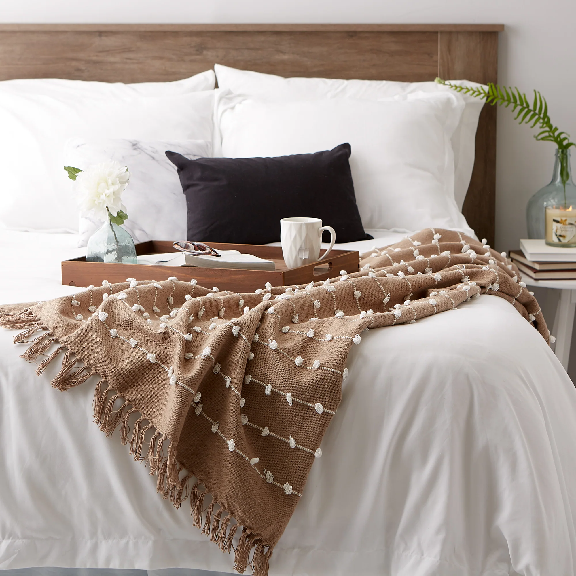 Stone Woven Loop Throw