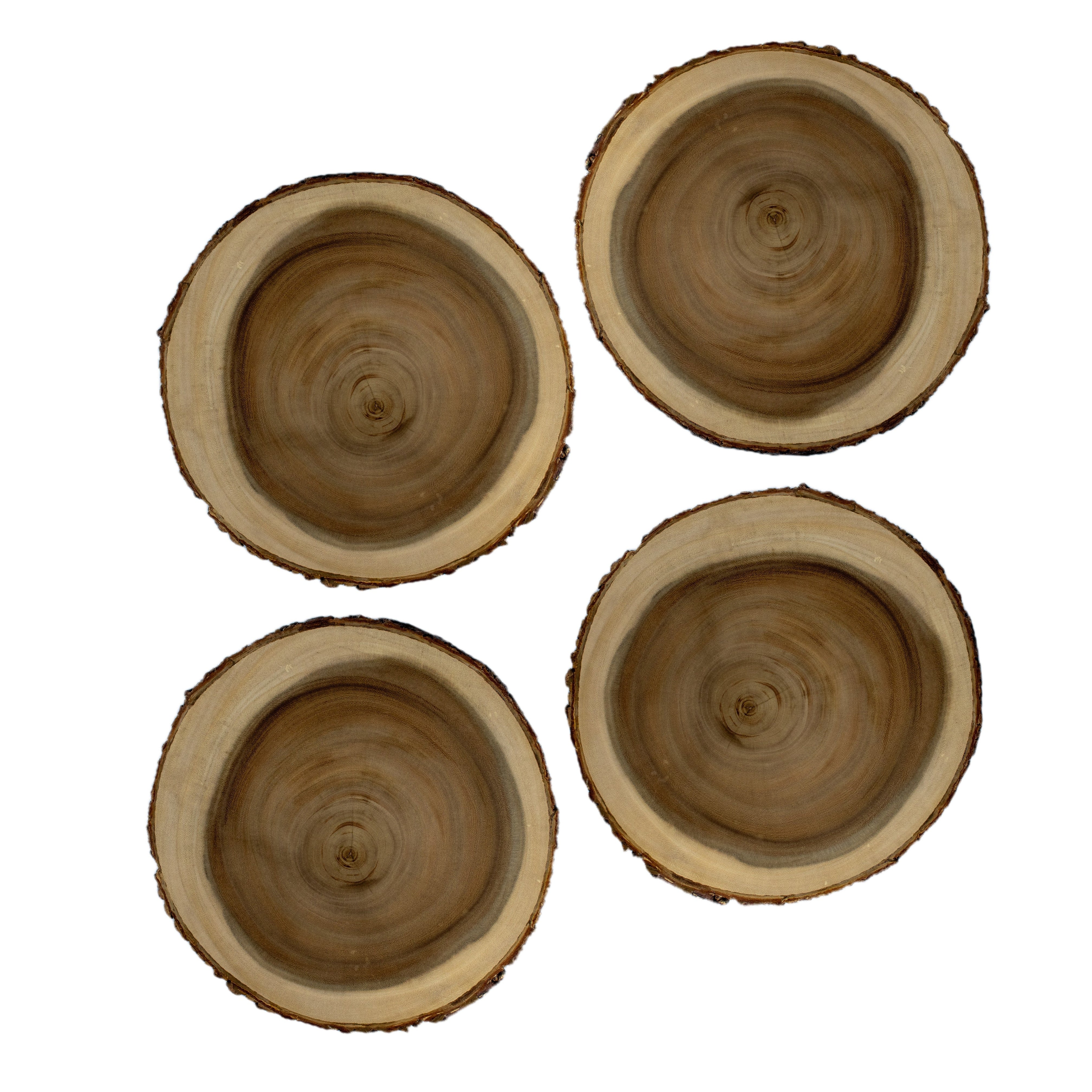 Wood Bark Chargers, Set of 4