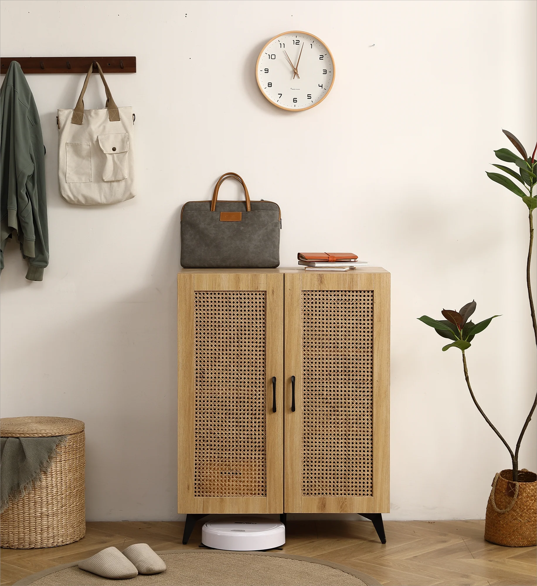 Natural Rattan Storage Cabinet