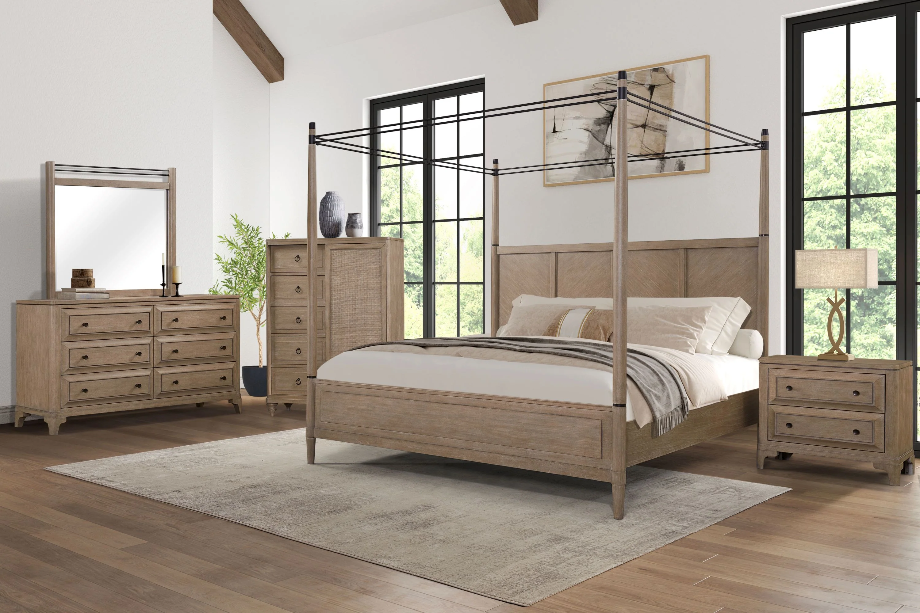 Queen Canopy Bed Bedroom Set