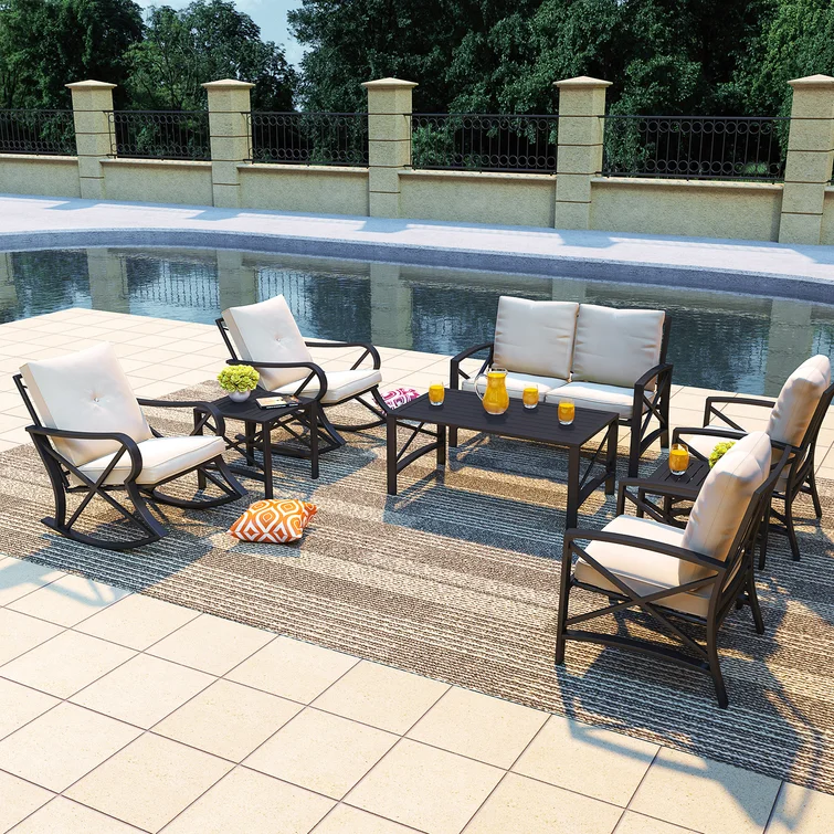 Brionny 6 - Person Outdoor Seating Group with Cushions<!-- --> <!-- -->(Set of 8)