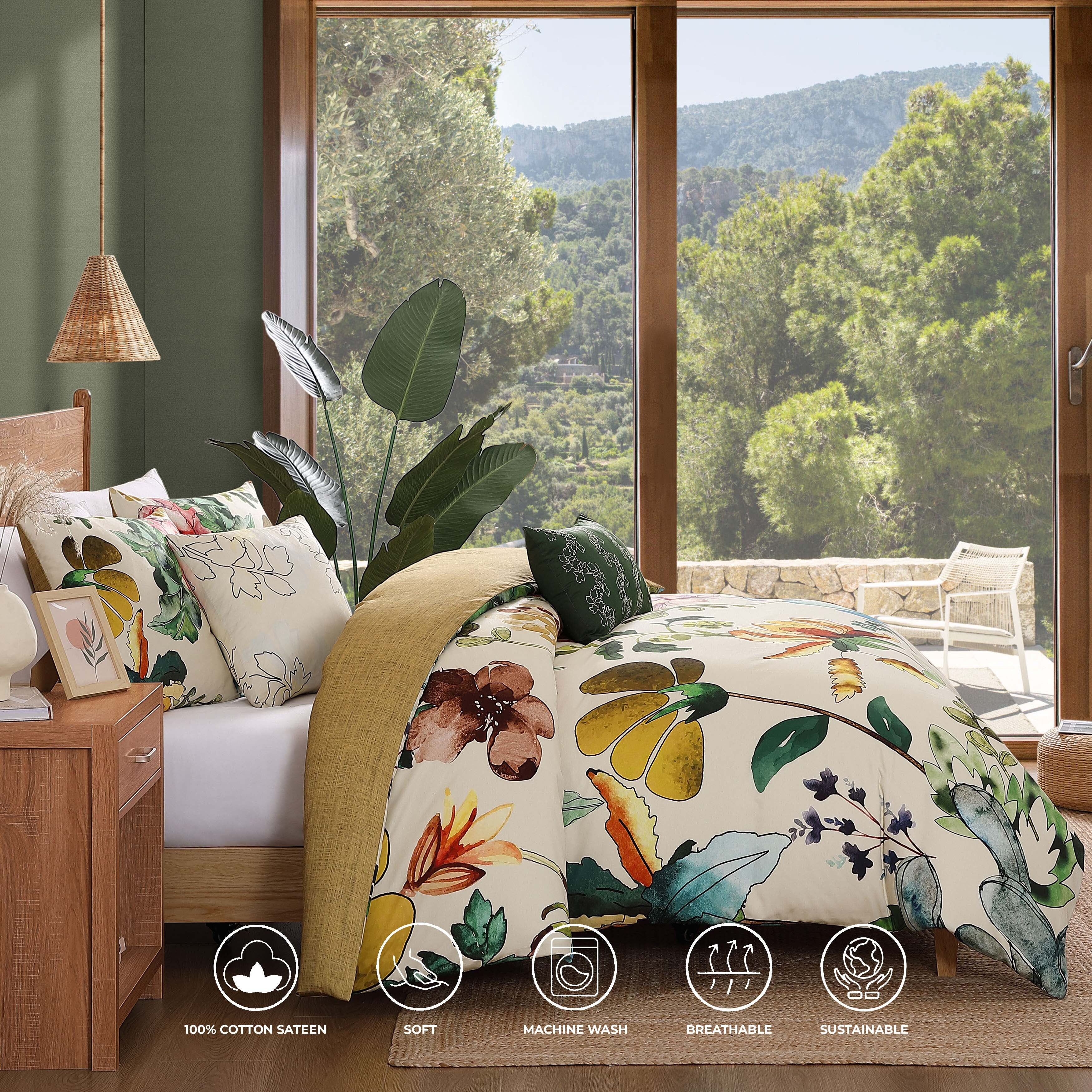 Bebejan Radiance 100% Cotton Sateen 5 Piece Reversible Comforter Set