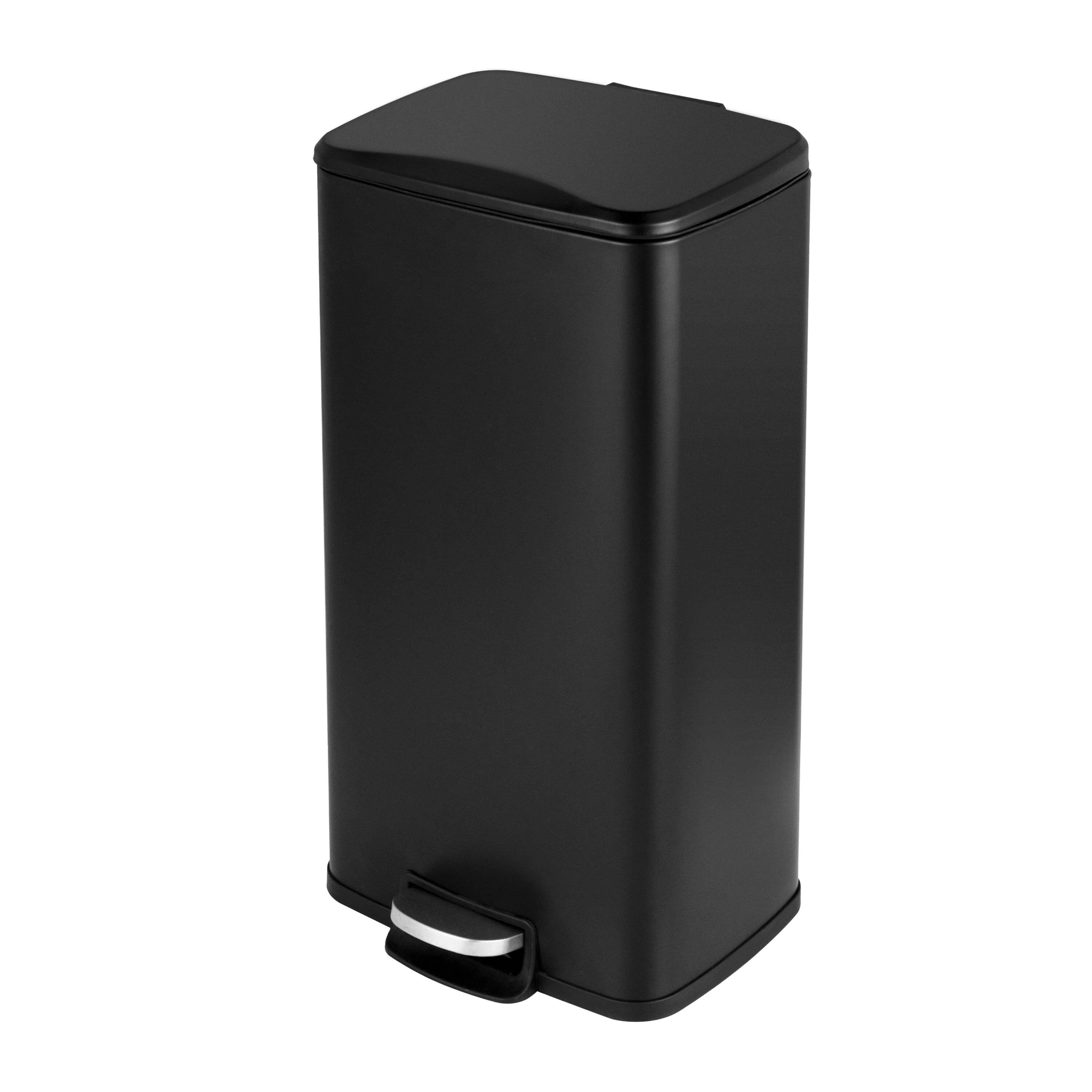 Innovaze 8 Gal./30 Liter Rectangular Matt White step-on Trash Can for kitchen