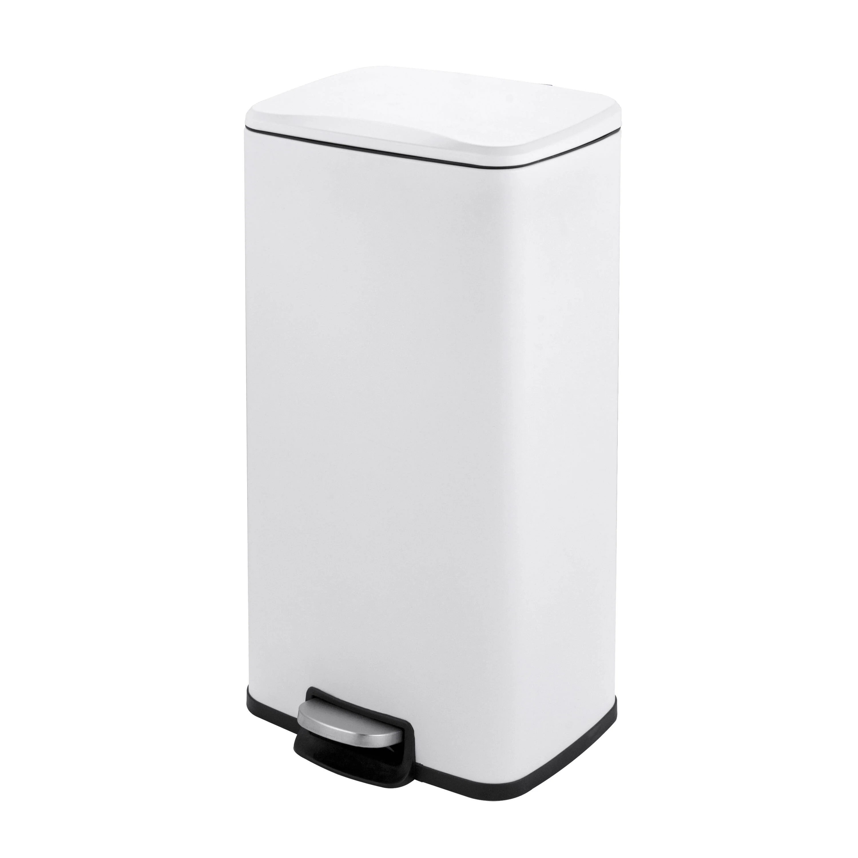 Innovaze 8 Gal./30 Liter Rectangular Matt White step-on Trash Can for kitchen