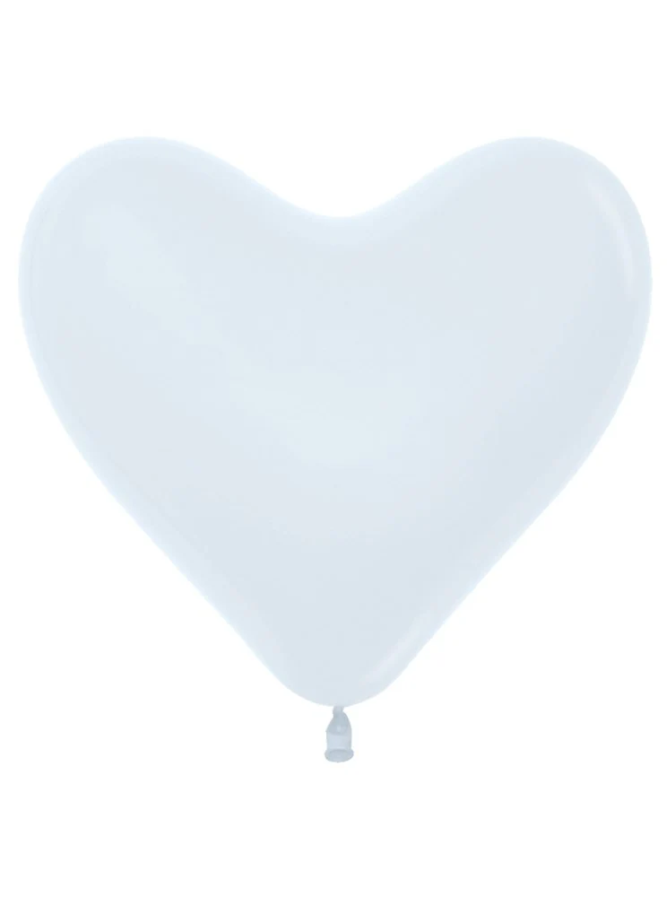 11 inch Sempertex Fashion White Heart Shape Latex Balloons 50ct