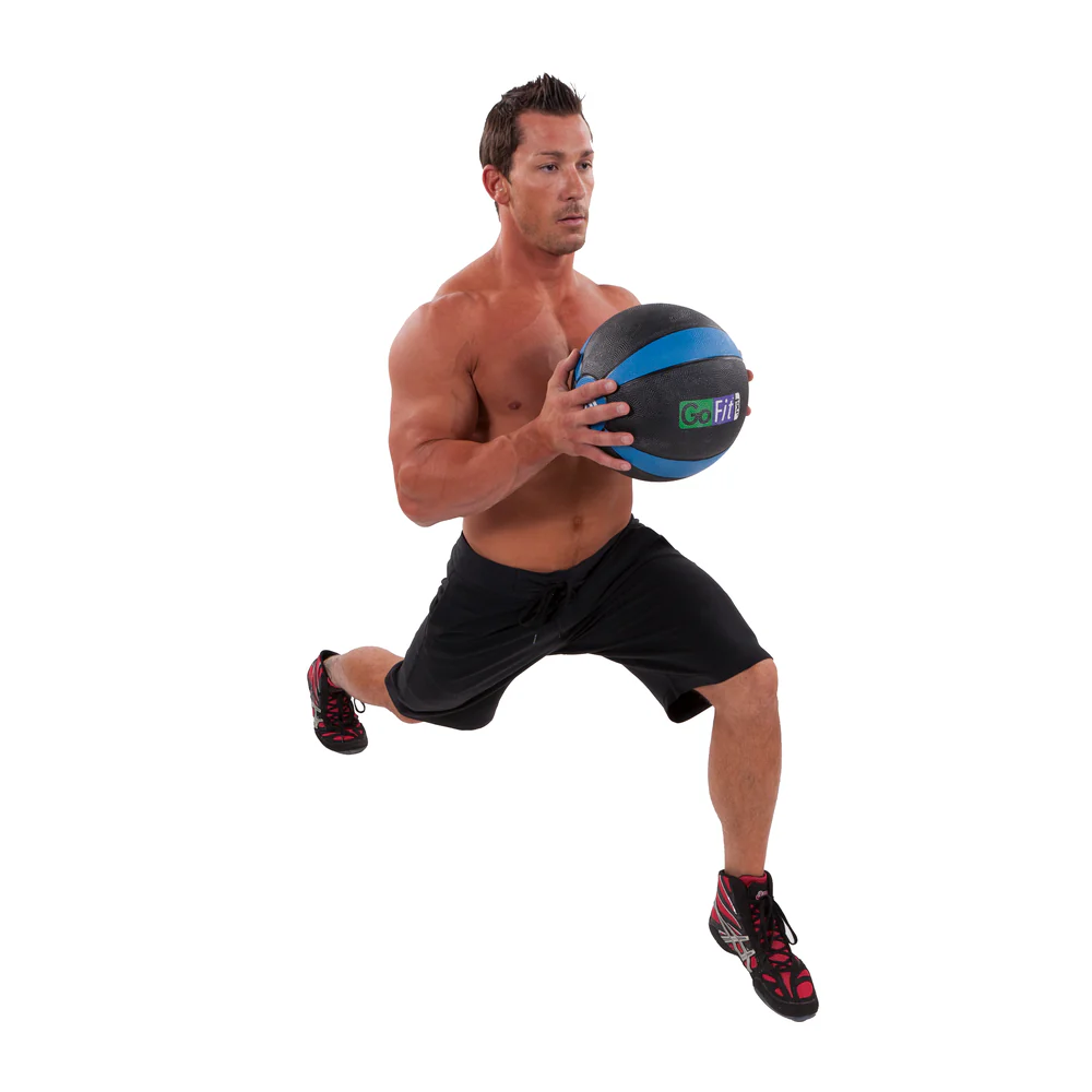 Rubber Medicine Ball 15LB Blue/Black