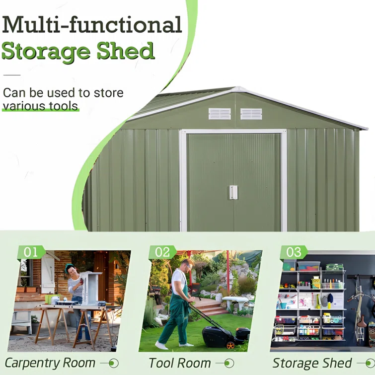 9 ft. W x 6 ft. D Storage Shed