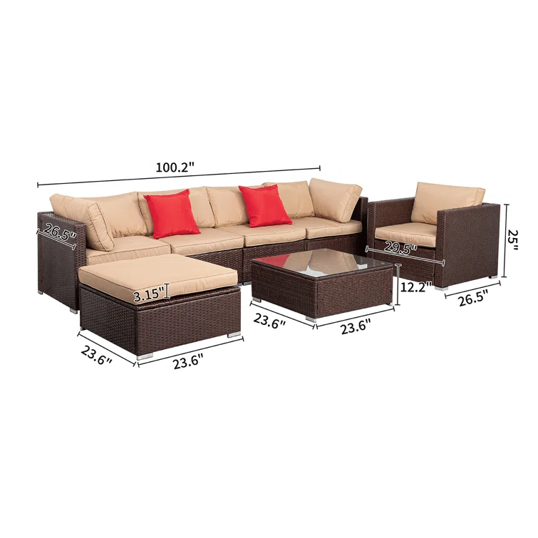 Farnhamville 5 - Person Outdoor Seating Group with Cushions