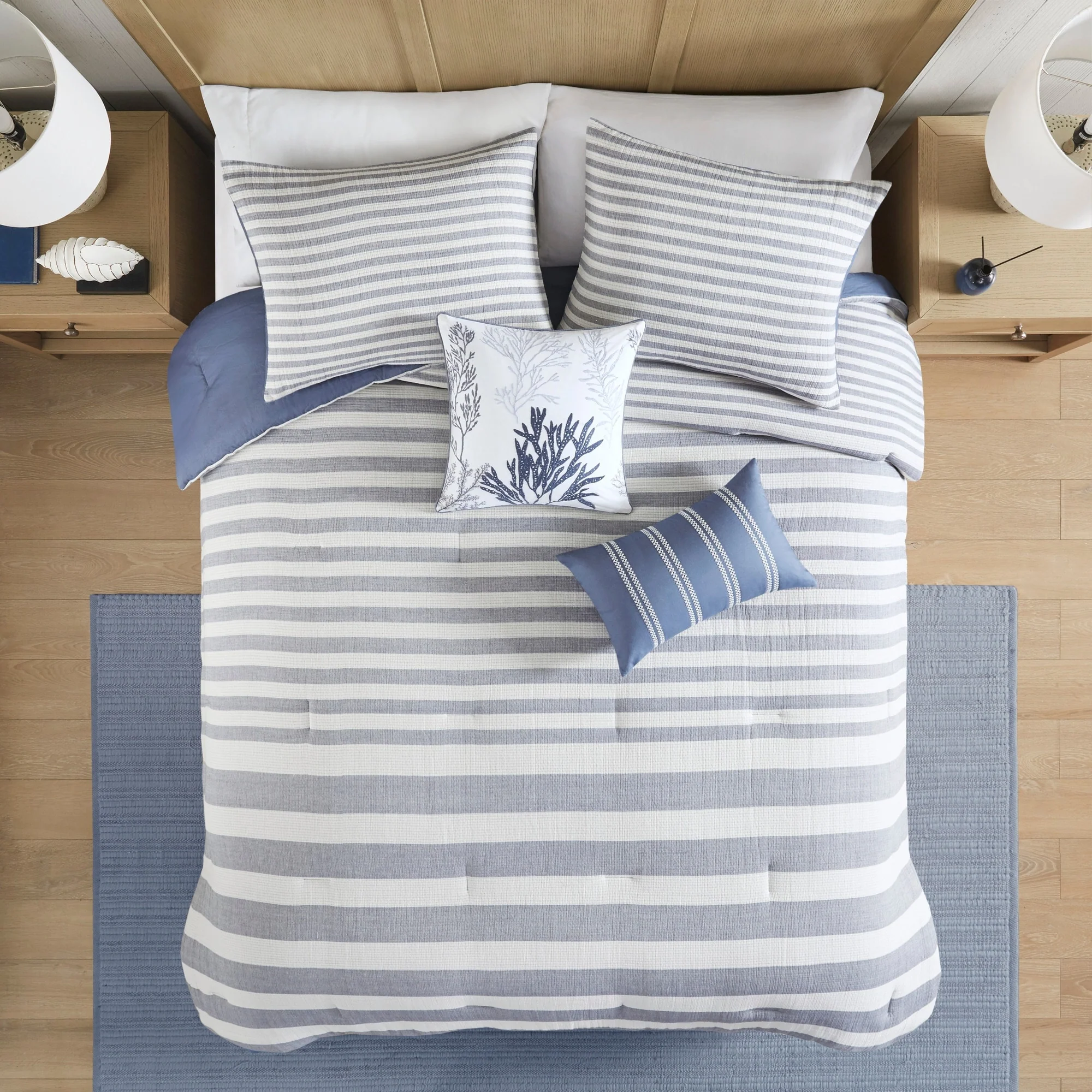 Harbor House Brooks 5 Piece Oversized Cotton Stripe Comforter Set