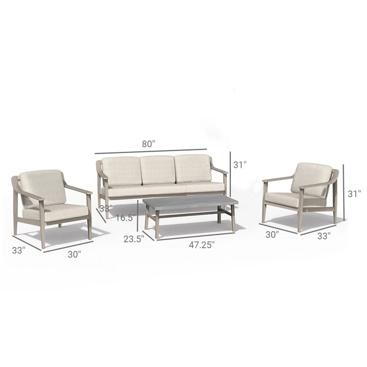 Willich Metal 5 - Person Outdoor Seating Group with Olefin Cushions