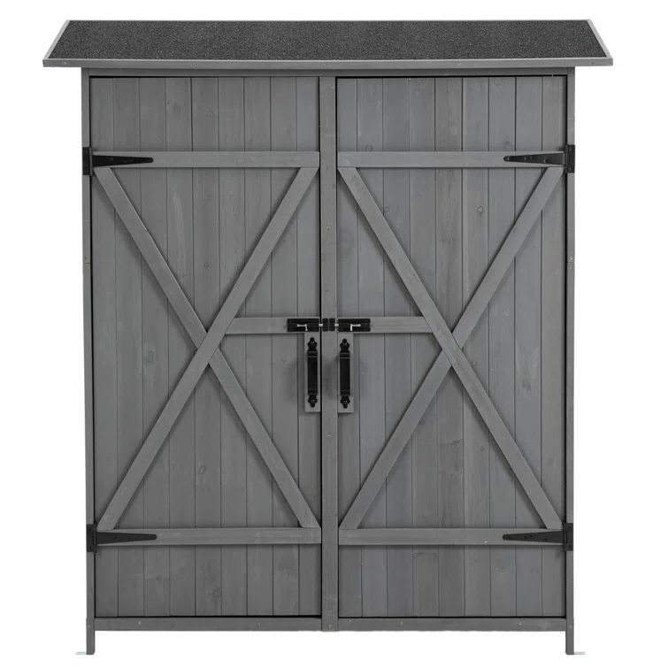 Outdoor 4 ft. 5 in. W x 1 ft. 5in. D Solid Wood Lean-to Storage Shed