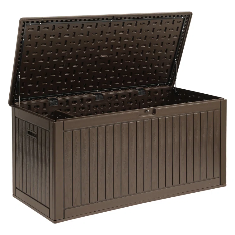 Edrosie Inc 69.6'' W 260 Gallons Water Resistant Resin Lockable Deck Box