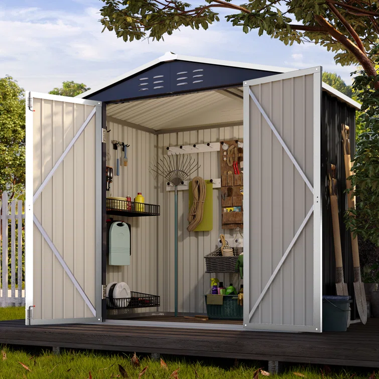 6 Ft. W x 4 Ft. D Metal Vertical Storage Shed