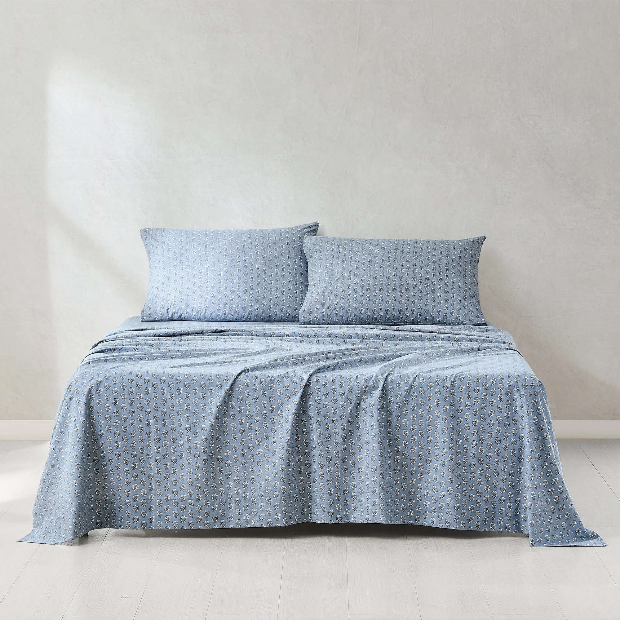 Lush Decor Freesia Blue Cotton Sheet Set