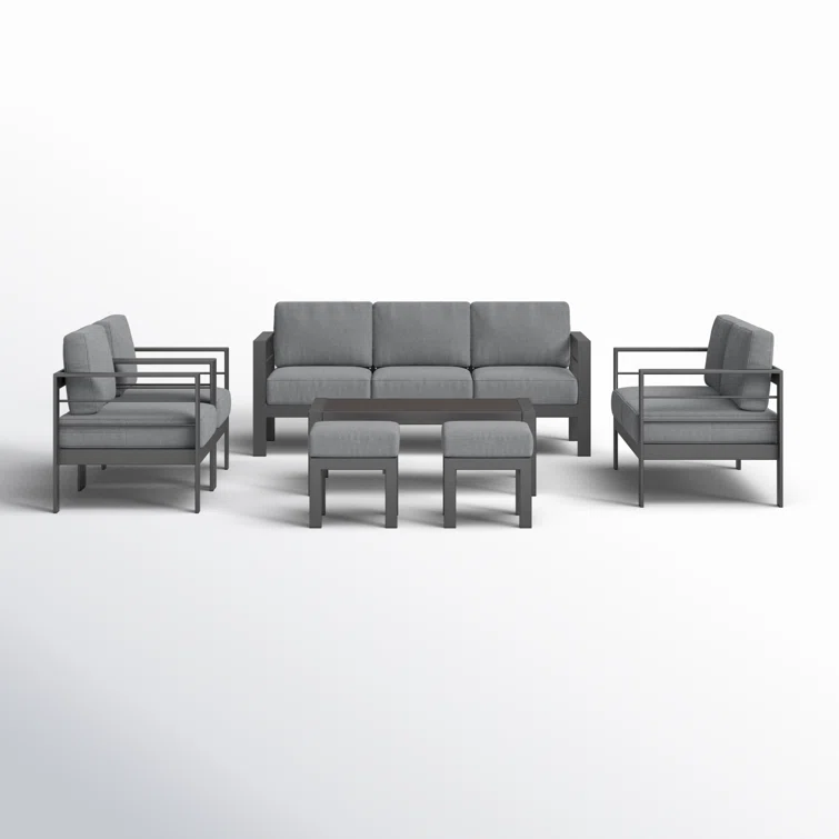 Stumbaugh 9 - Person Aluminum Sofa Seating Group with Cushions