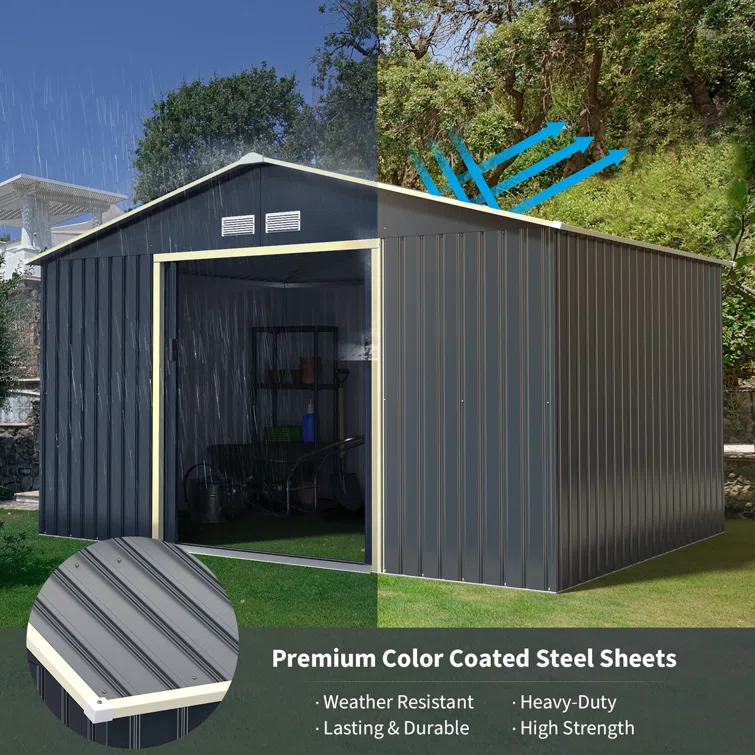 10' x 8' Metal Traditional Storage Shed