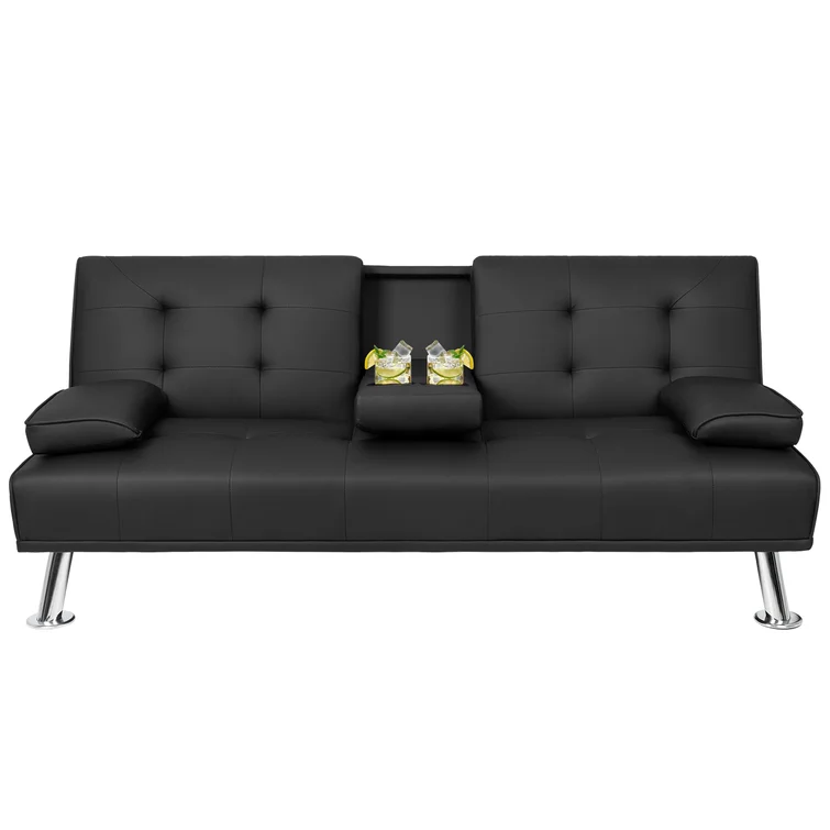 Abbigale 65.8'' Faux Leather Reclining Sleeper Sofa