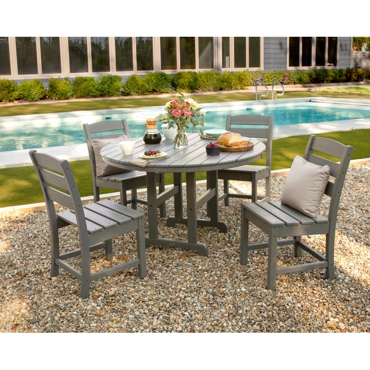 Lakeside 5-Piece Round Farmhouse Side Chair Dining Set<!-- --> <!-- -->(Set of 5)