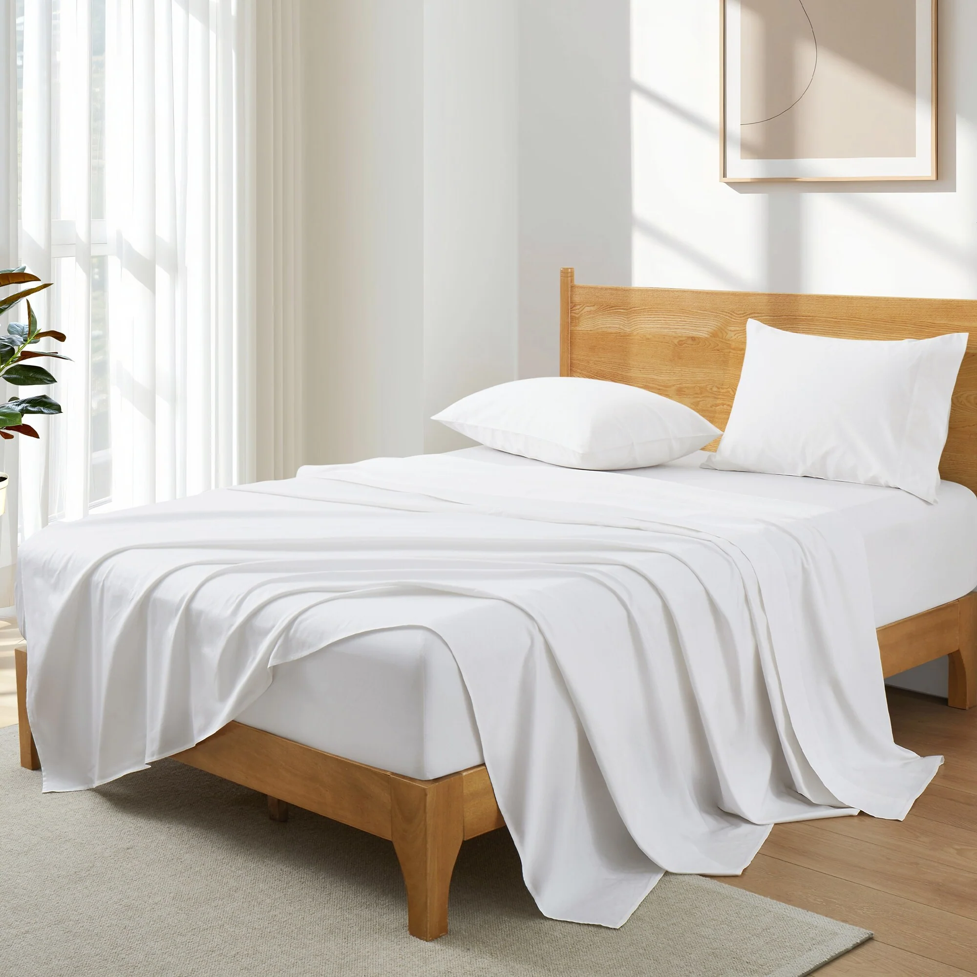 100% Organic Cotton Smooth Breathable Bedding Sheet Set