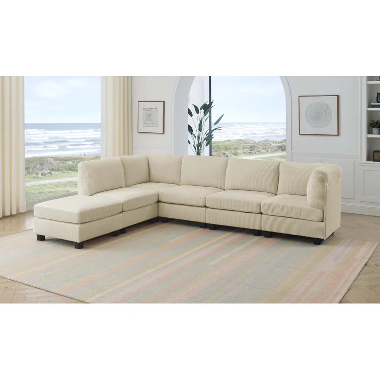 6 - Piece Corduroy Sectional