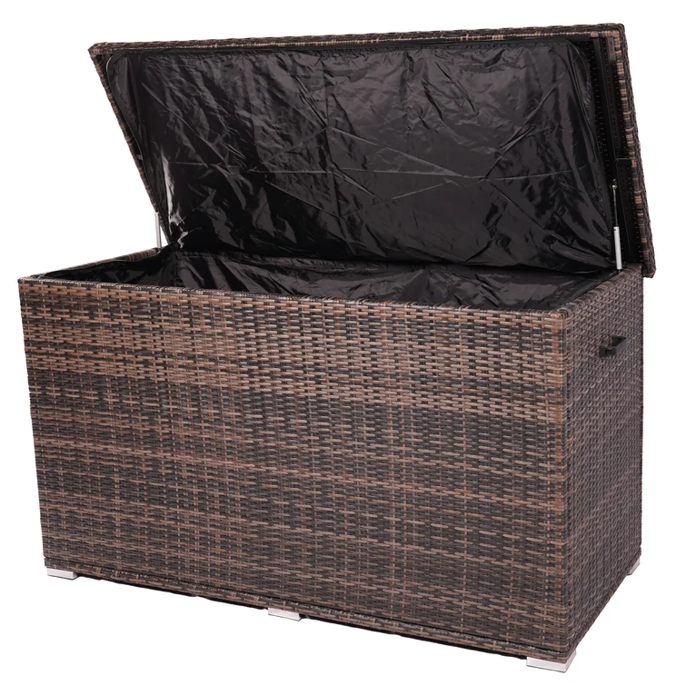 Moda Furnishings 67'' W 264 Gallons Water Resistant Wicker Deck Box in Brown