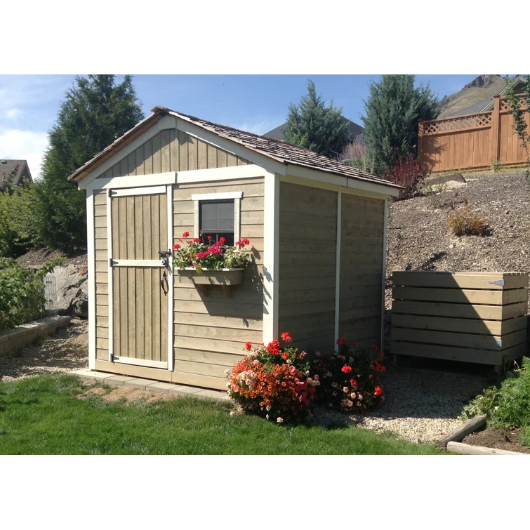 8 ft. W x 8ft. D Gardener Cedar Wood Storage Shed