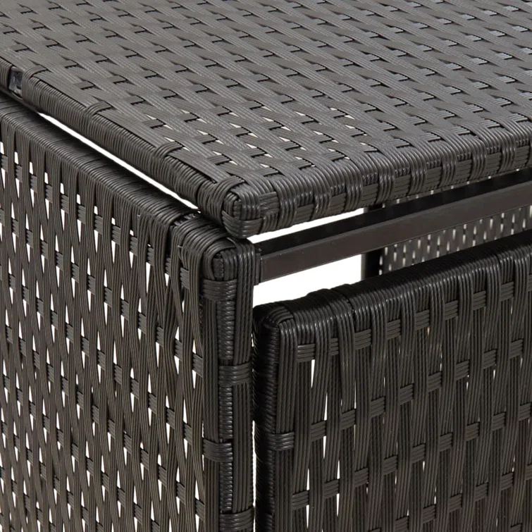 vidaXL Bin Store Outdoor Trash Can Storage Double Wheelie Bin Shed Poly Rattan