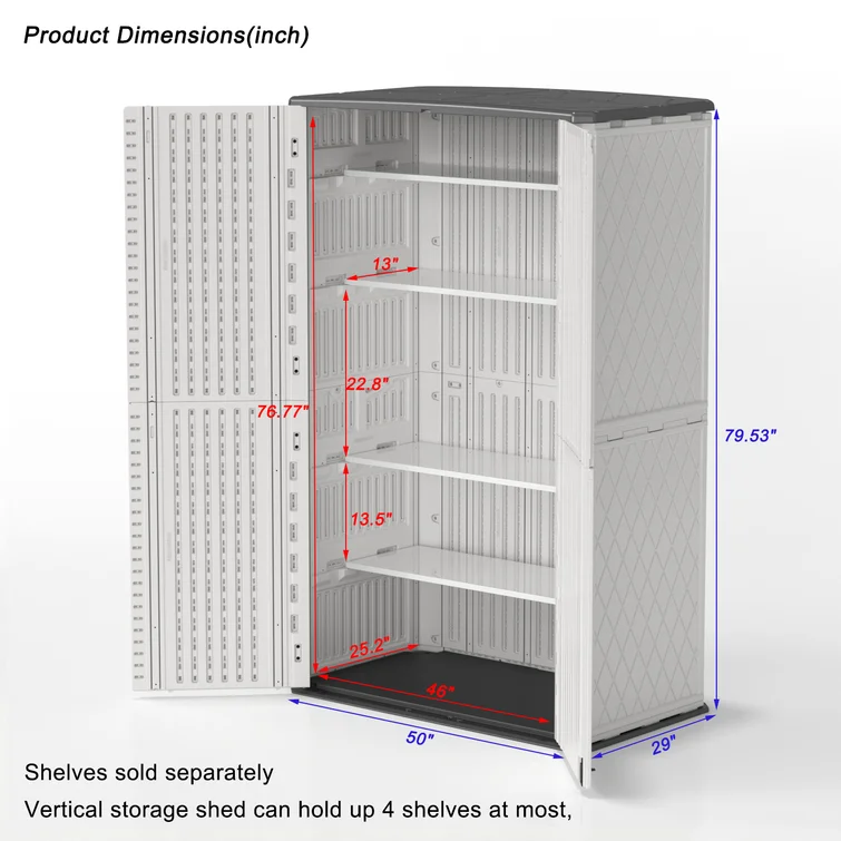 4 ft. W x 2 ft. D Plastic Vertical