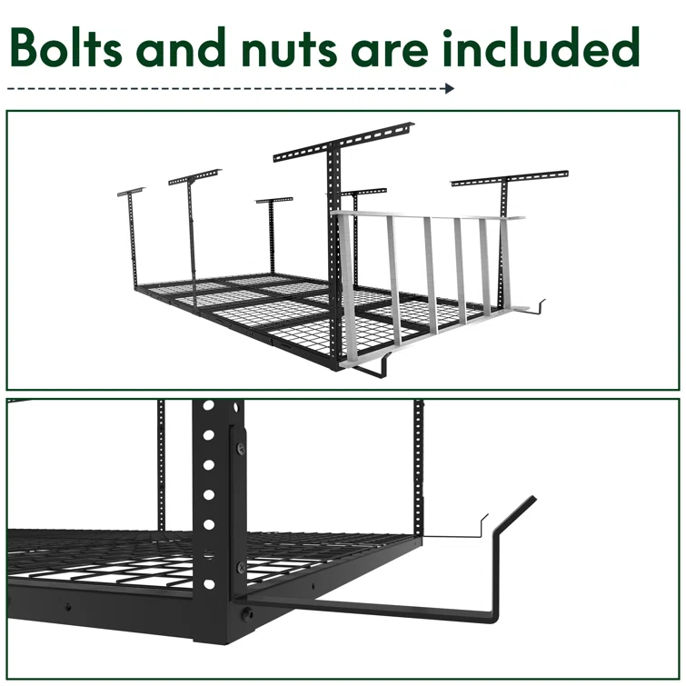 Marzio Steel Height -Adjustable Ceiling Mounted Rack