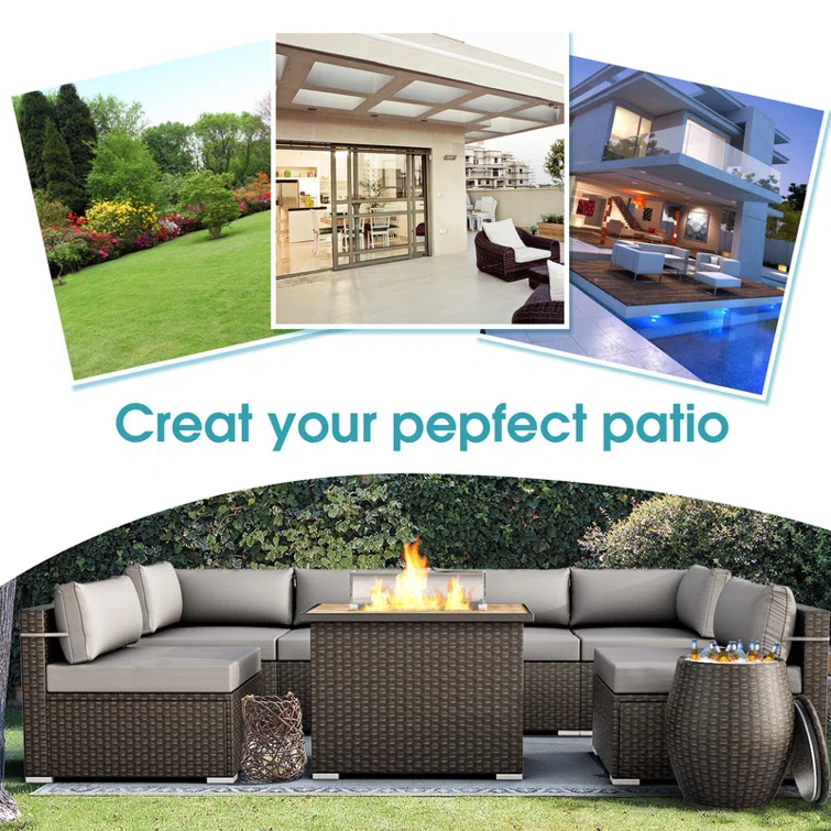 Rahkiem 6 - Person Outdoor Furniture Set Sectional Seating Group with Cushions