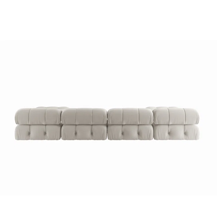 Cylar 138.6'' Wide Velvet Reversible Modular Sofa & Chaise with Ottoman