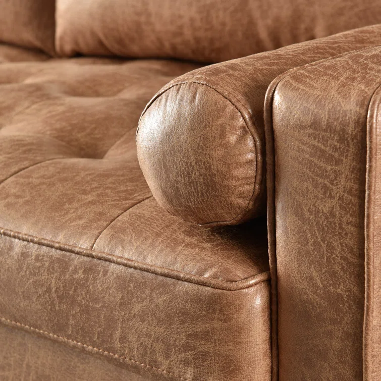 Aisha 70" Faux Leather Square Arm Loveseat